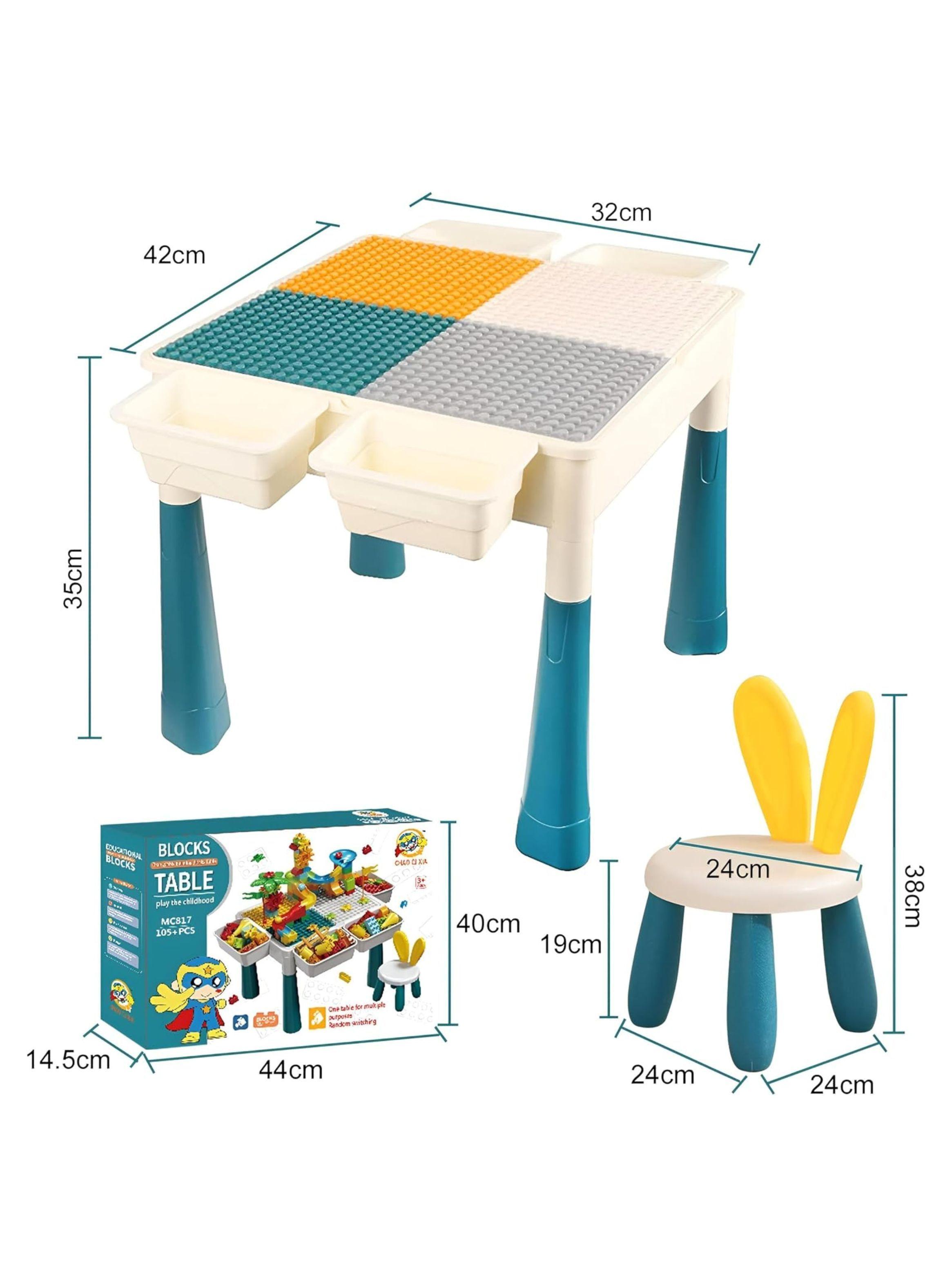 Mesa Didáctica Bloques de Construcción 108pcs Azul-1