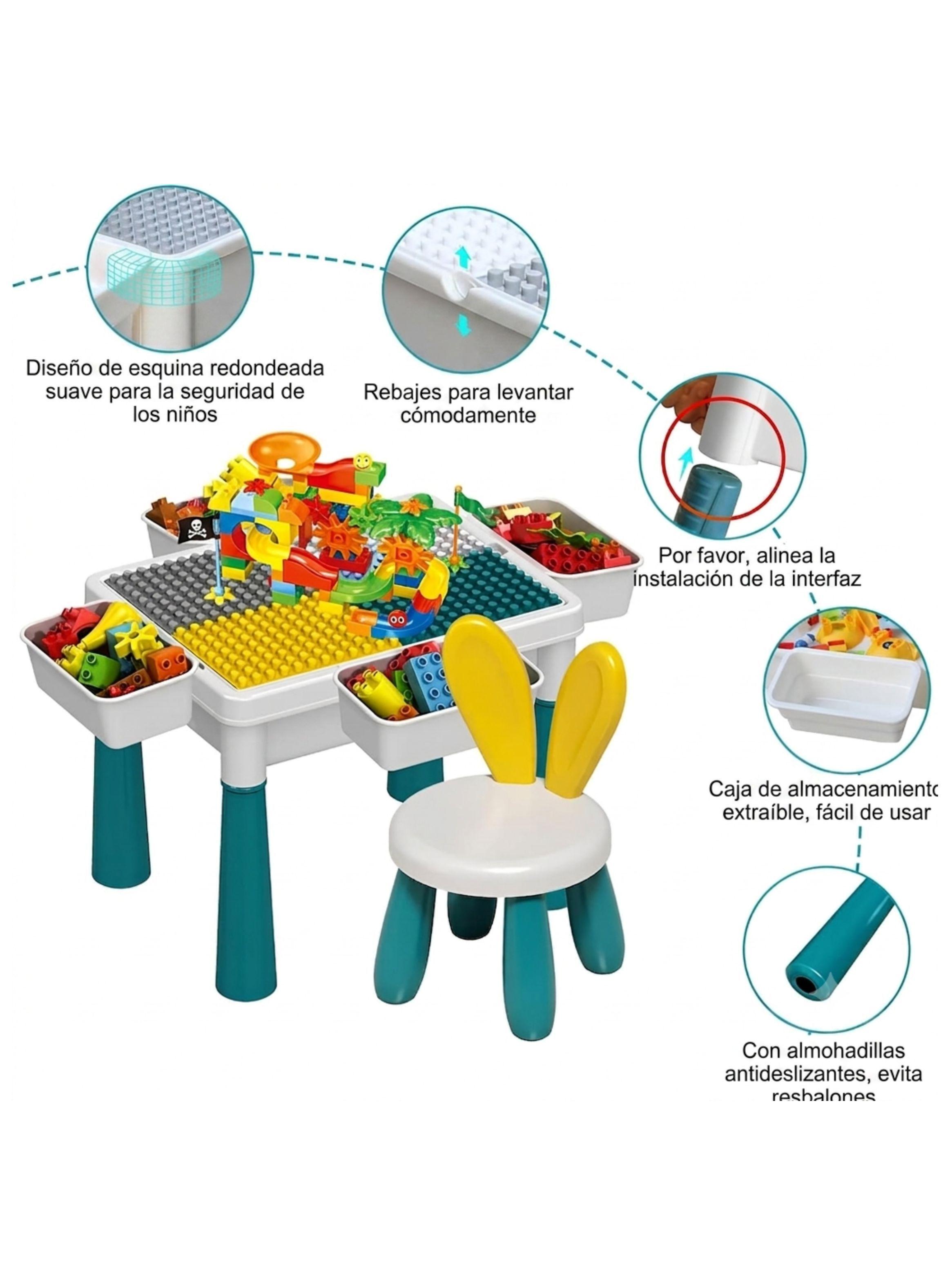 Mesa Didáctica Bloques de Construcción 108pcs Azul-3