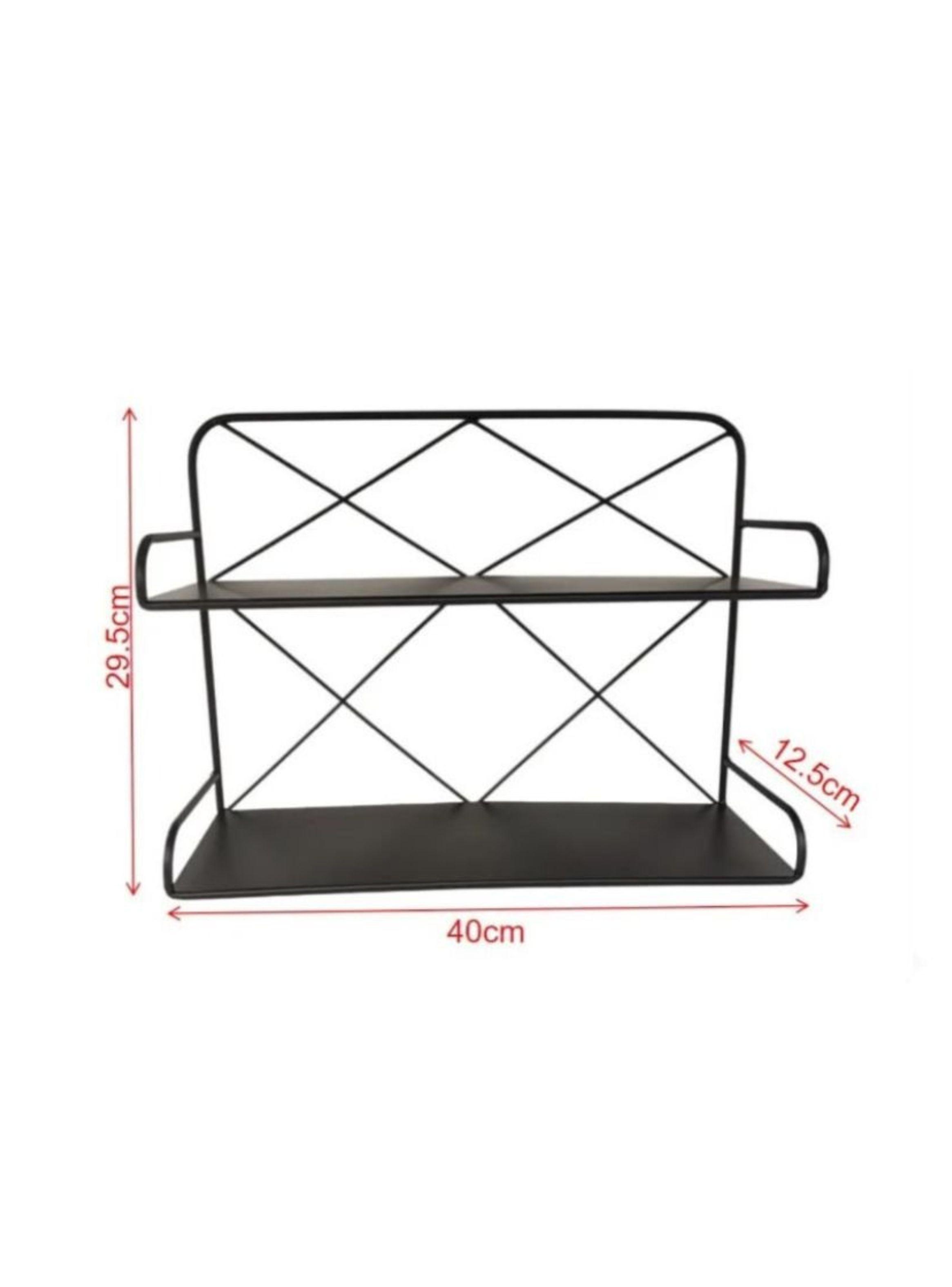 Estante Organizador Pared Metalico Estilo Industrial Negro-1