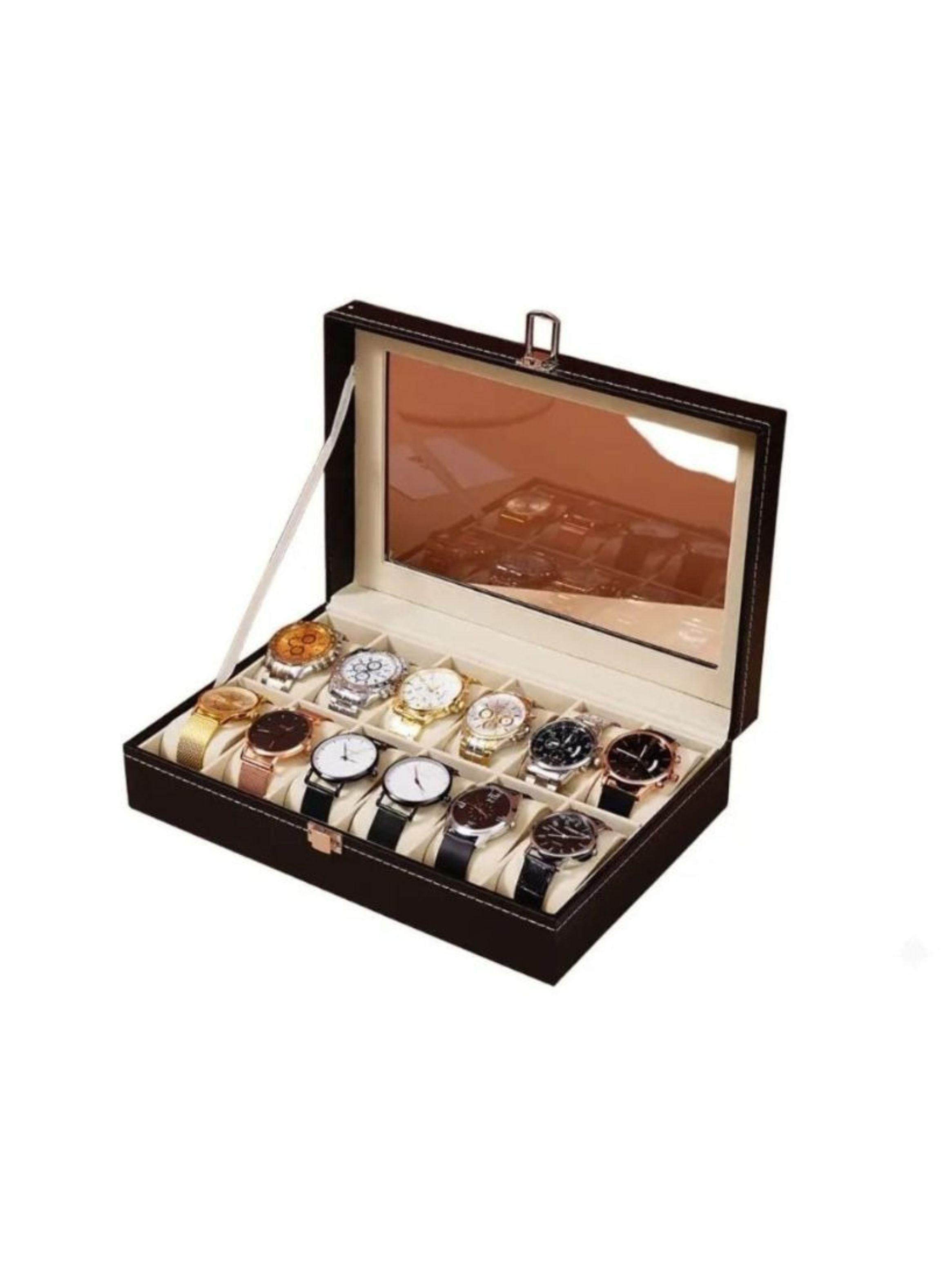 Caja Organizador De Relojes 12 Espacios Estuche Exhibidor-1
