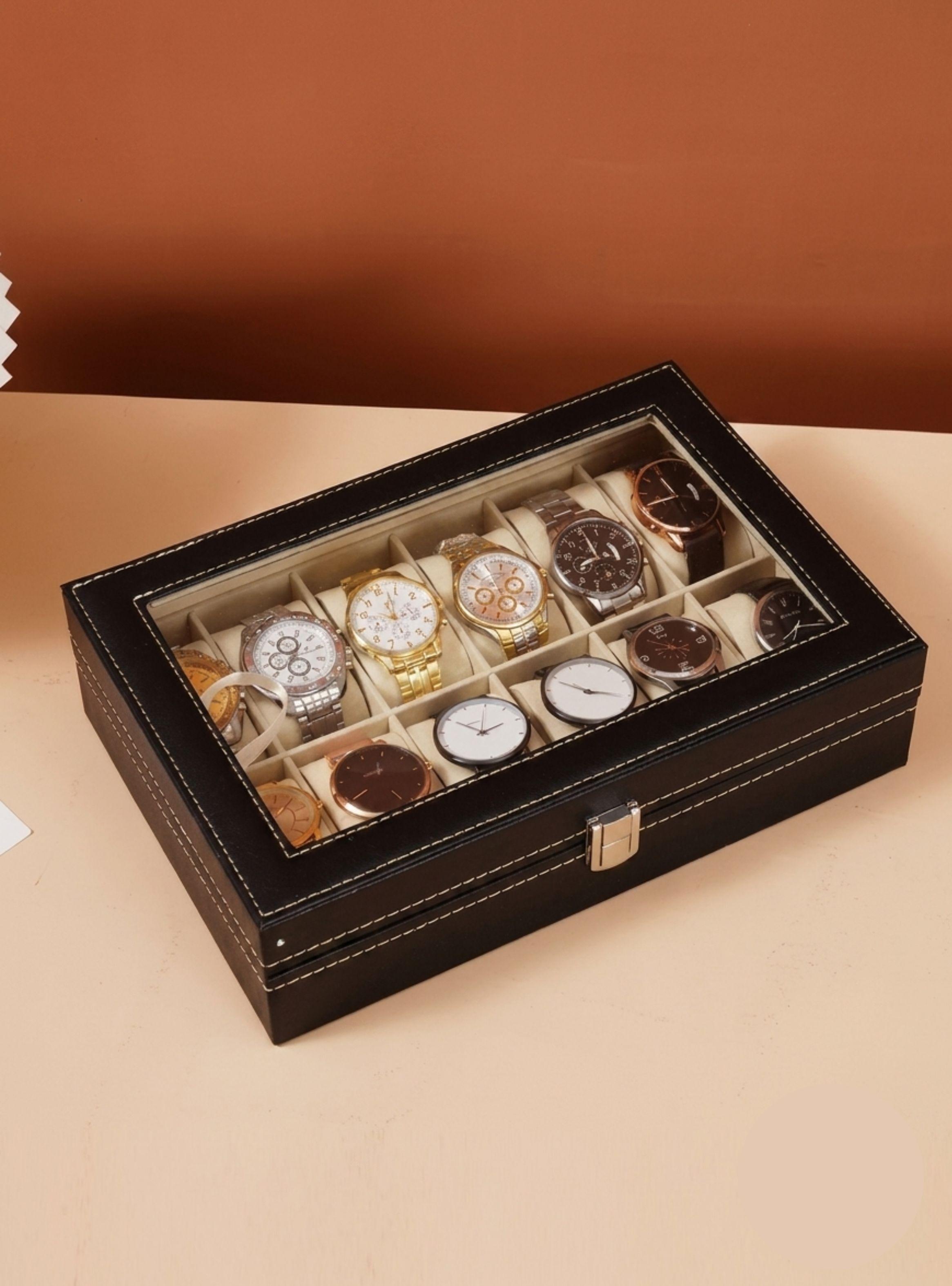 Caja Organizador De Relojes 12 Espacios Estuche Exhibidor-3