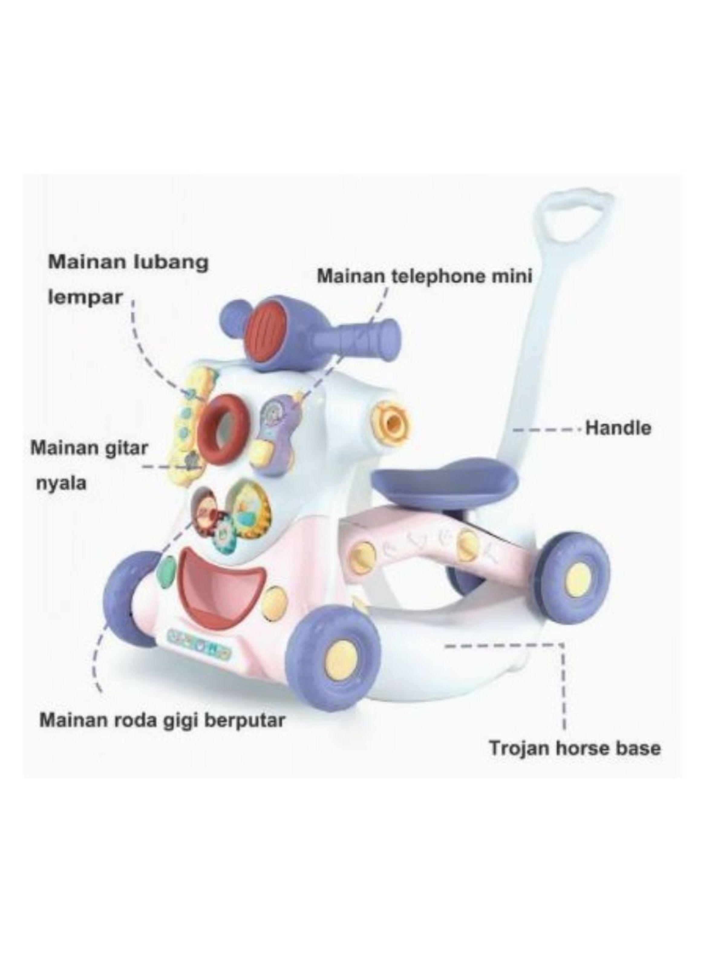 Andador Multifuncional 6 en 1 Juguete Musical Educativo Infantil Rosa-3