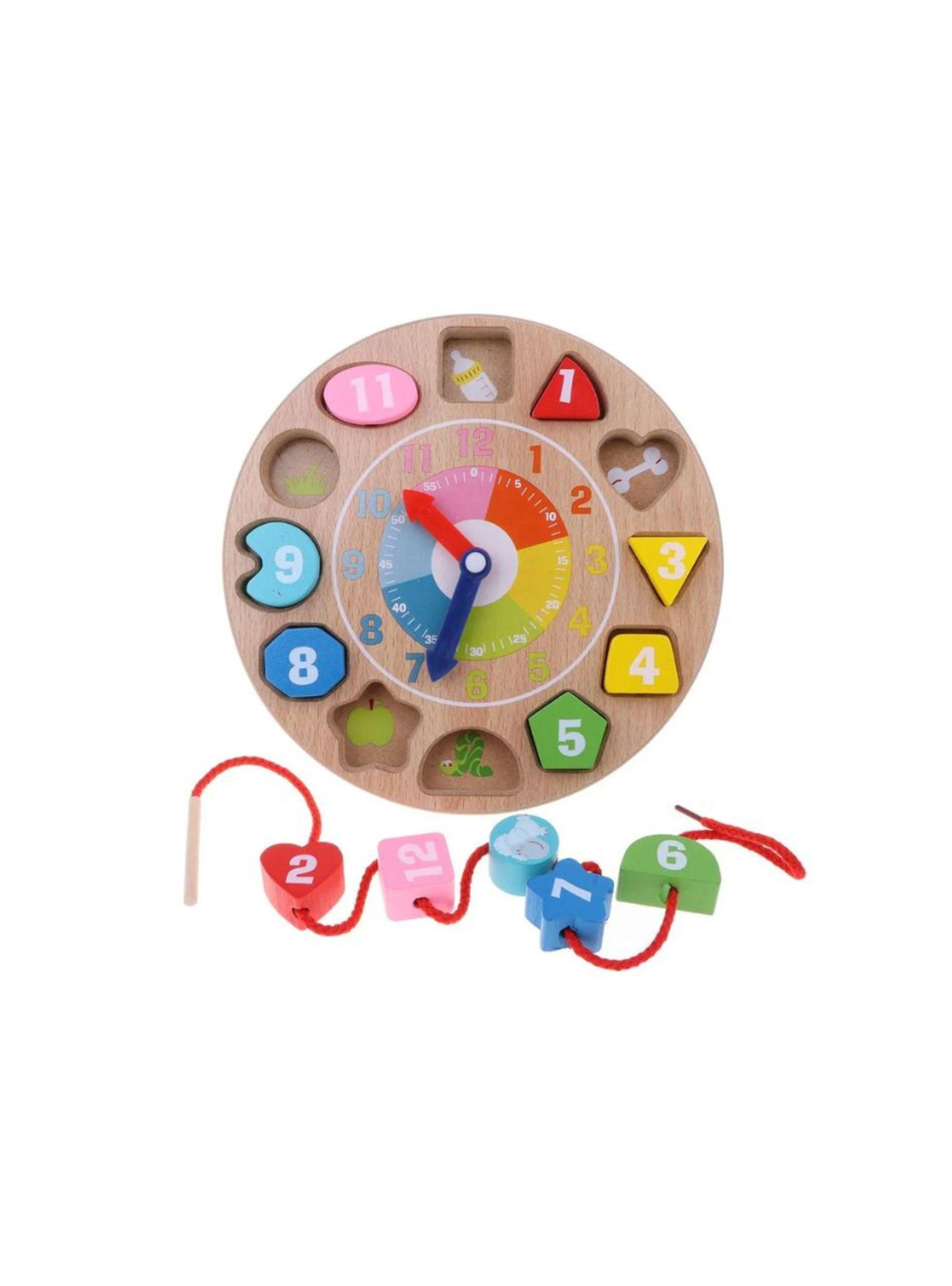 Reloj De Encaje De Madera Juguete Para Niños-2