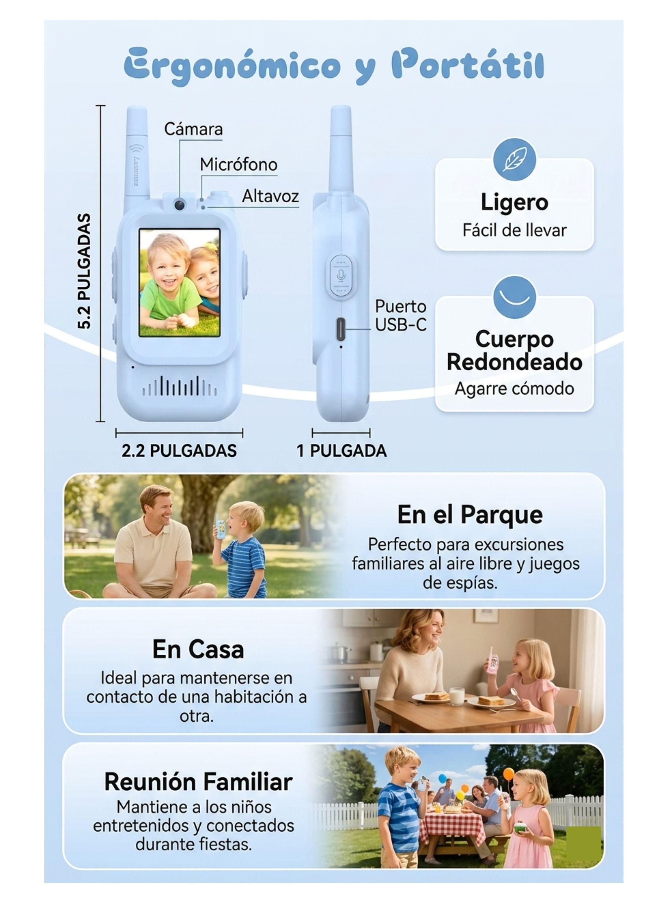 Juguete Walkie Talkie Infantil Con Video Llamada Cámara-4