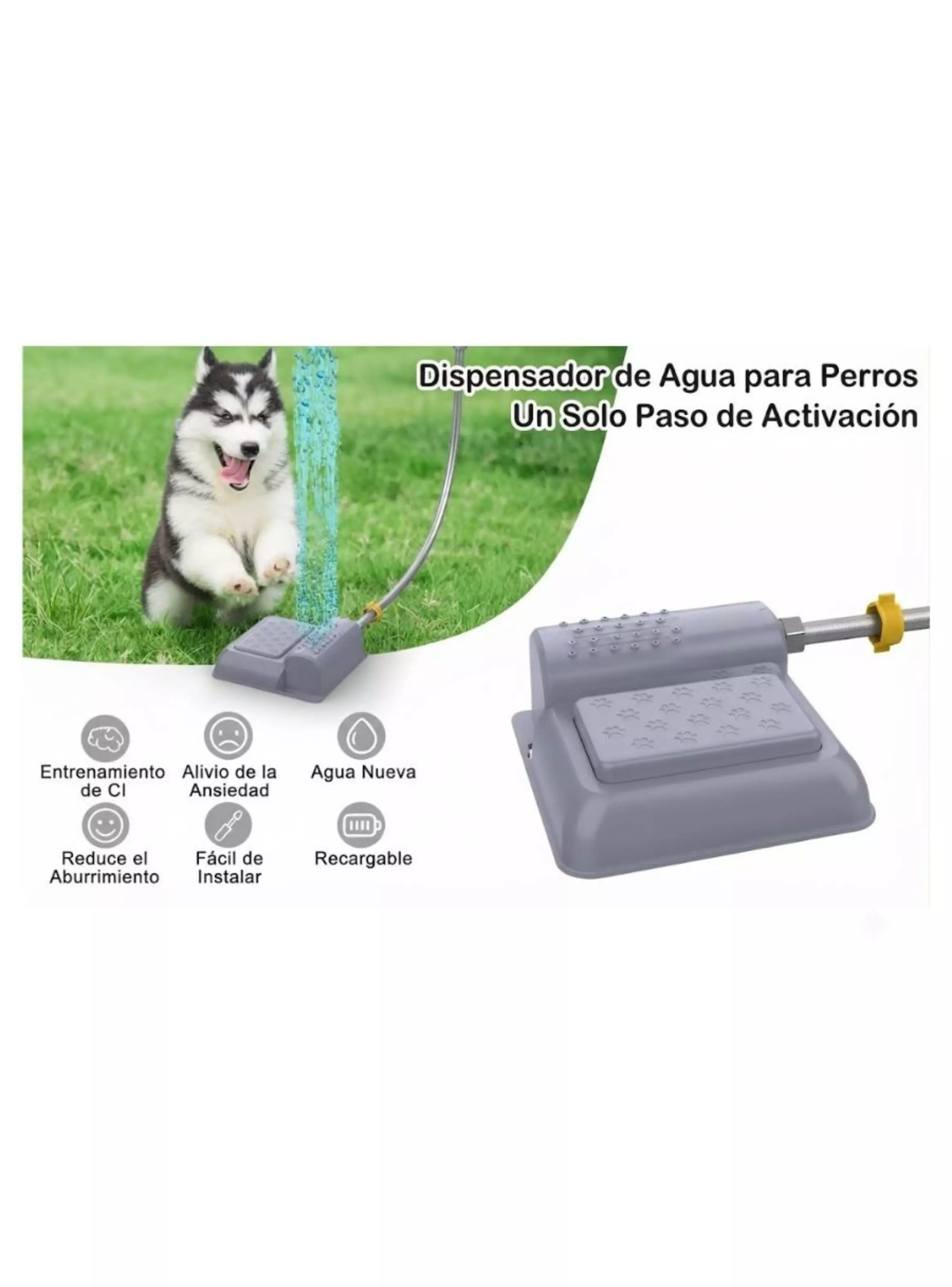 Fuente Bebedero Para Perros Exterior Pedal Automático Recargable-2
