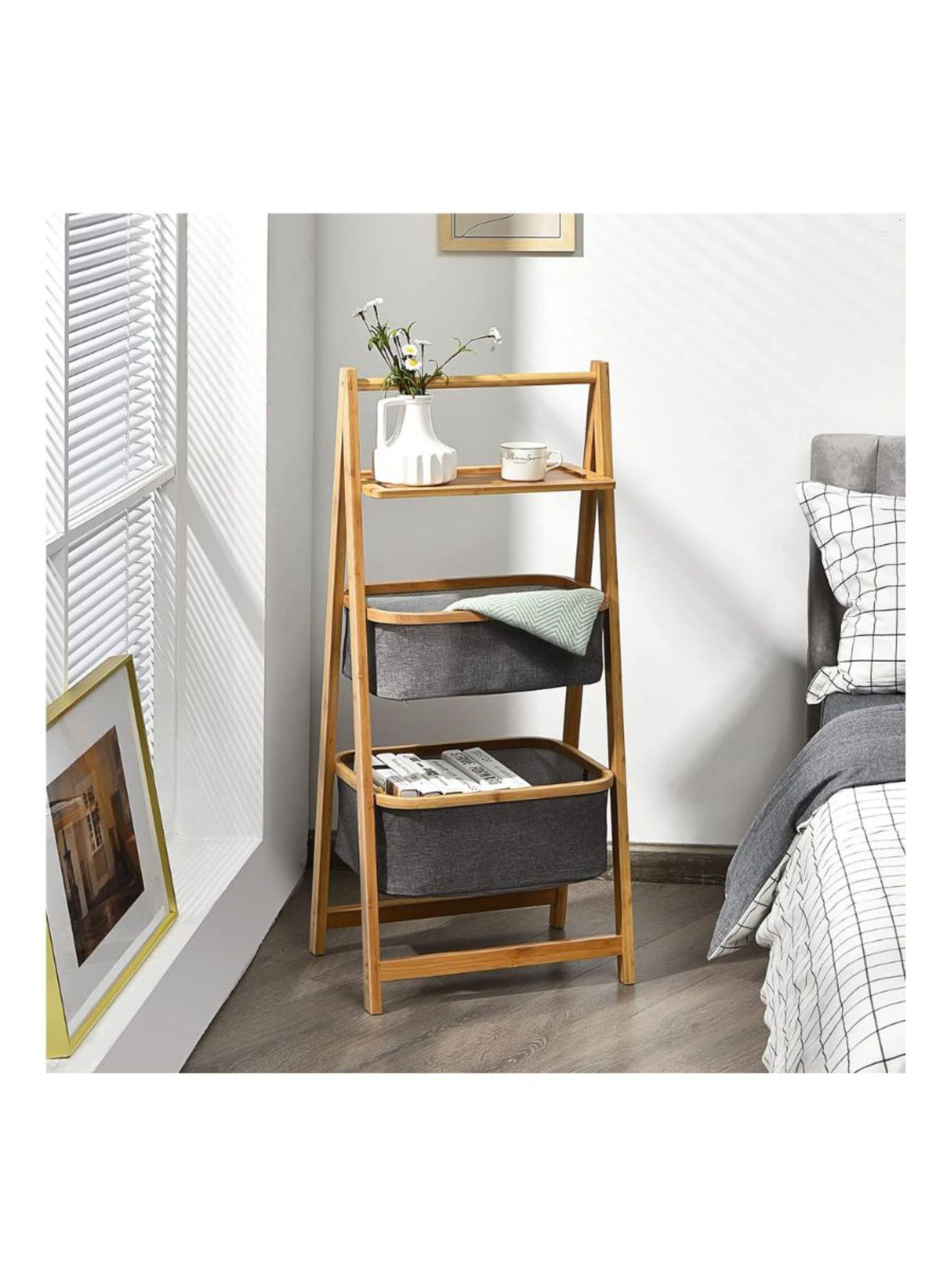 Estante Plegable Cesta De Bambú -3