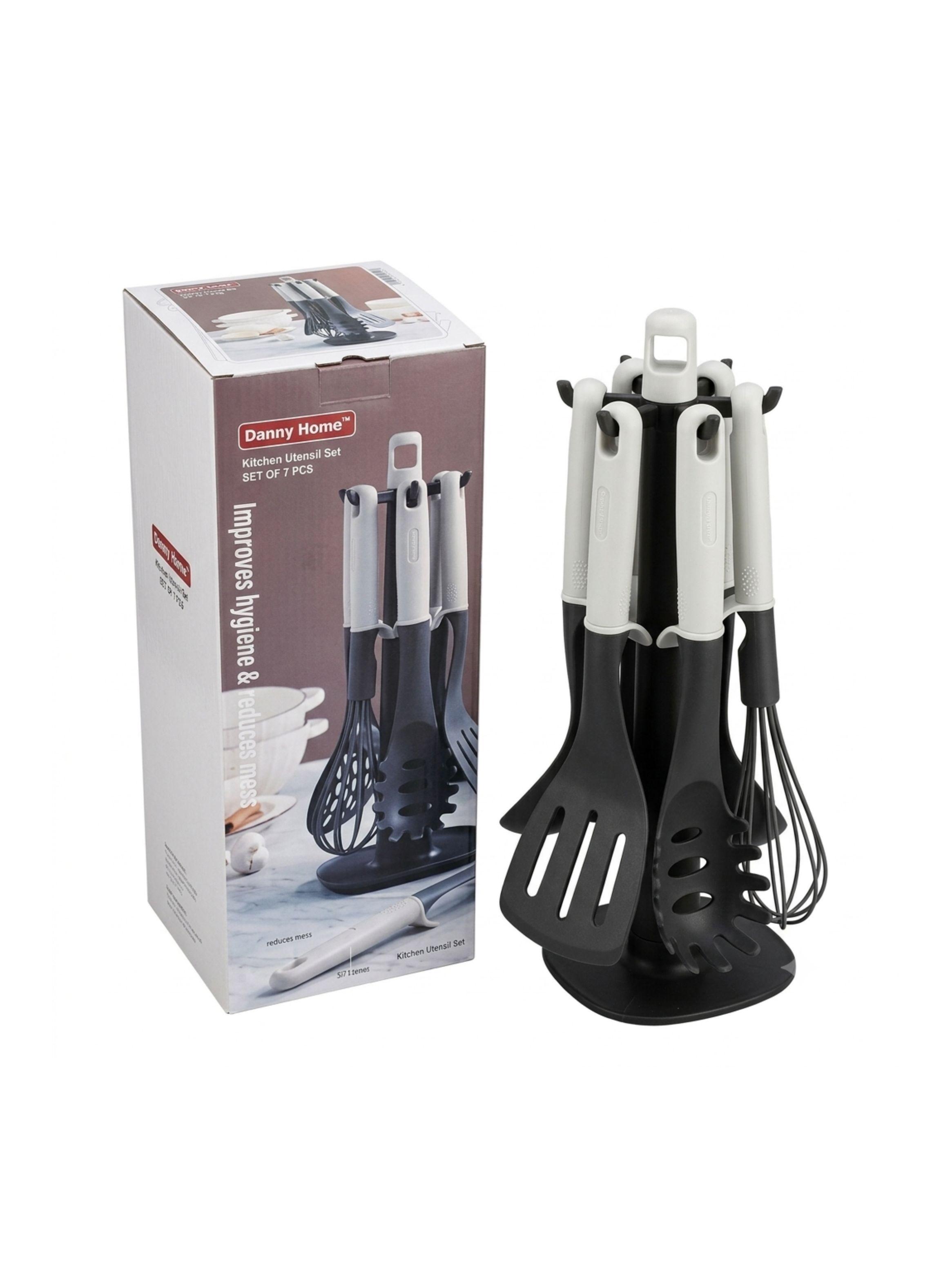 Set Utensilios De Cocina 7 Piezas Antiadherente Blanco-3