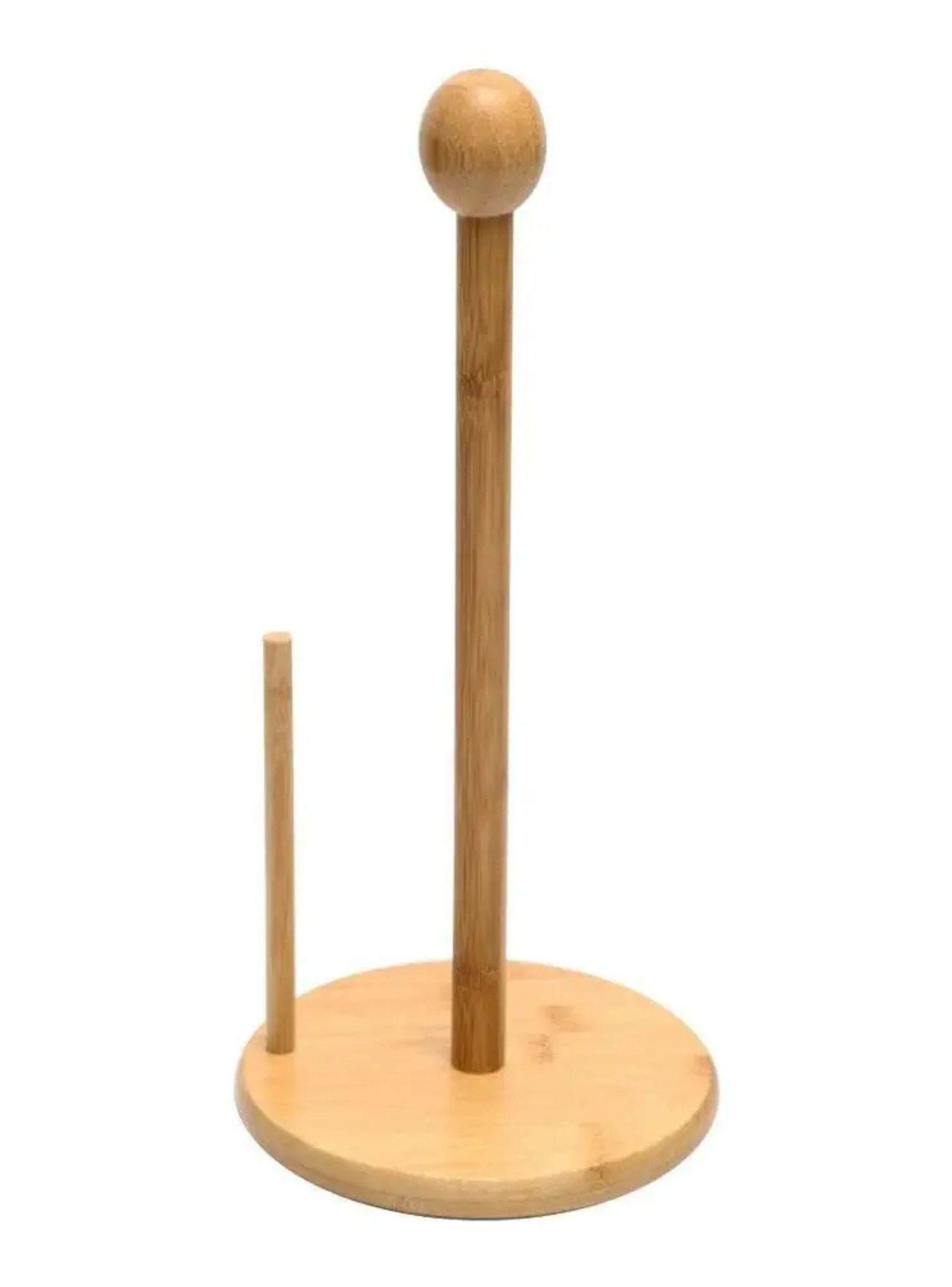 Portarrollos De Cocina Madera Bambú Soporte Toalla Nova 30x15cm-0
