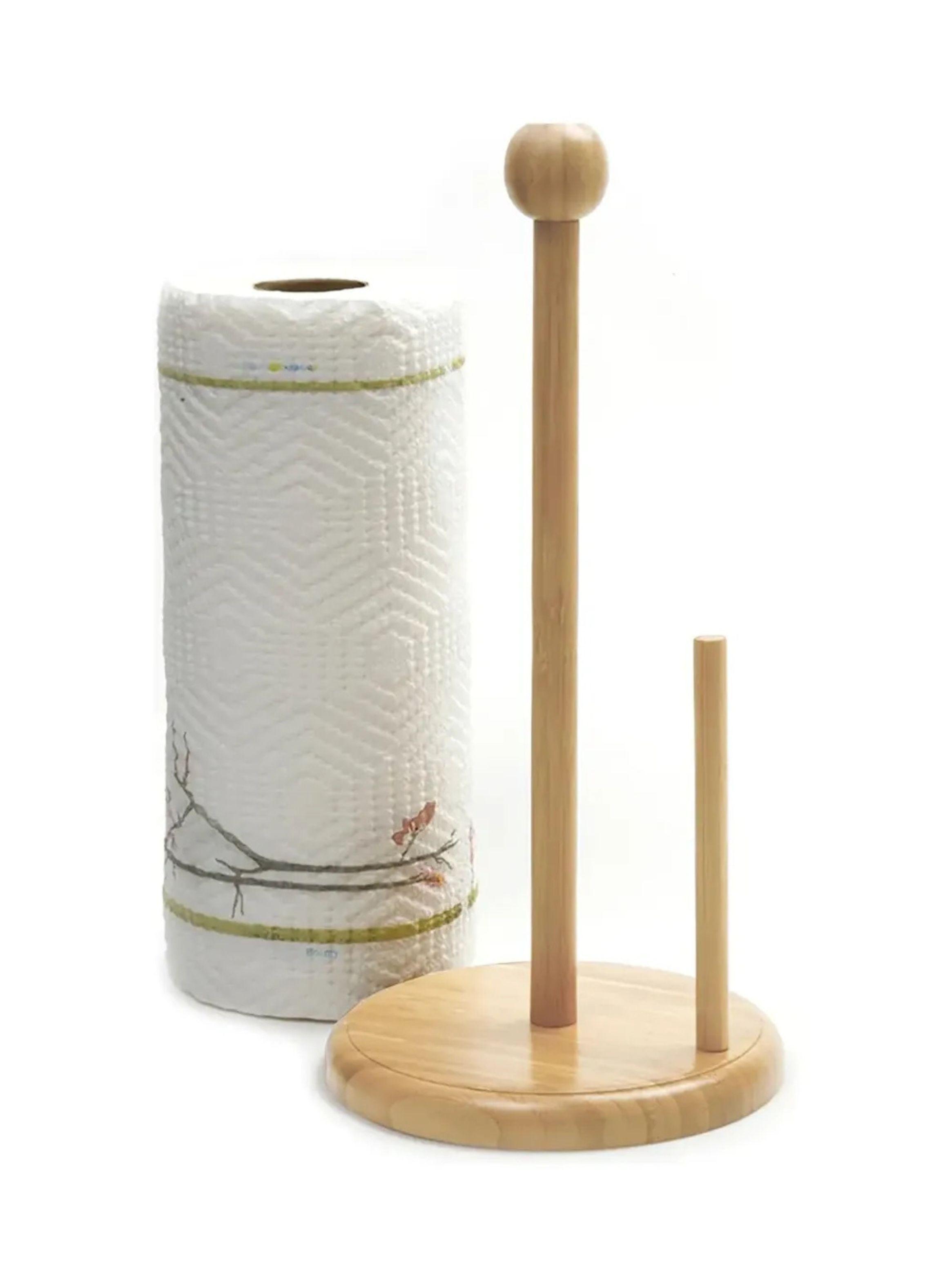 Portarrollos De Cocina Madera Bambú Soporte Toalla Nova 30x15cm-1