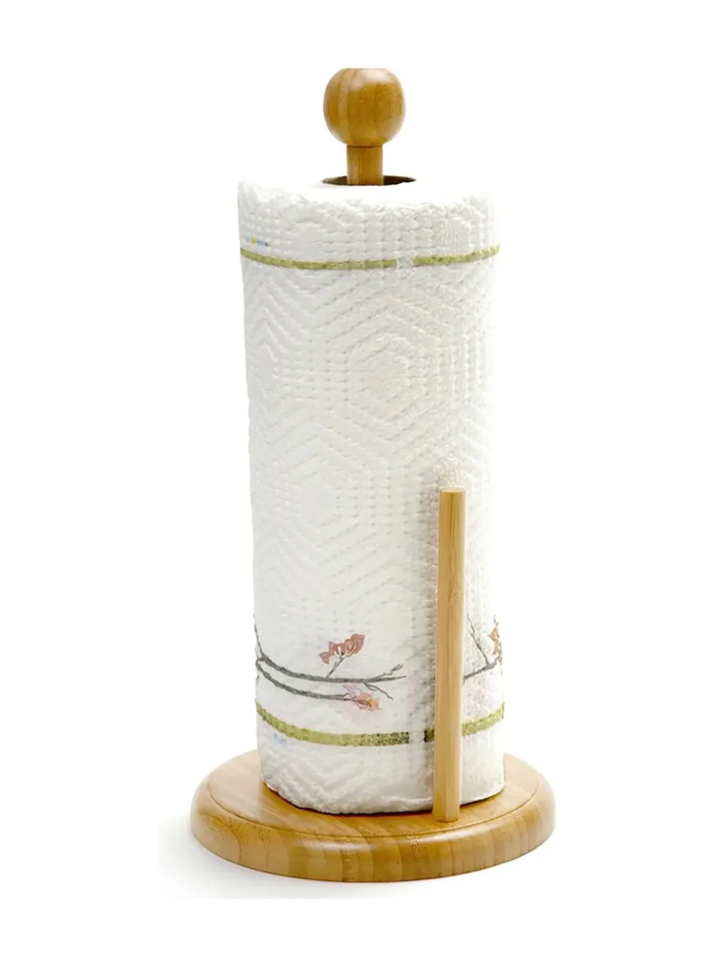 Portarrollos De Cocina Madera Bambú Soporte Toalla Nova 30x15cm-2
