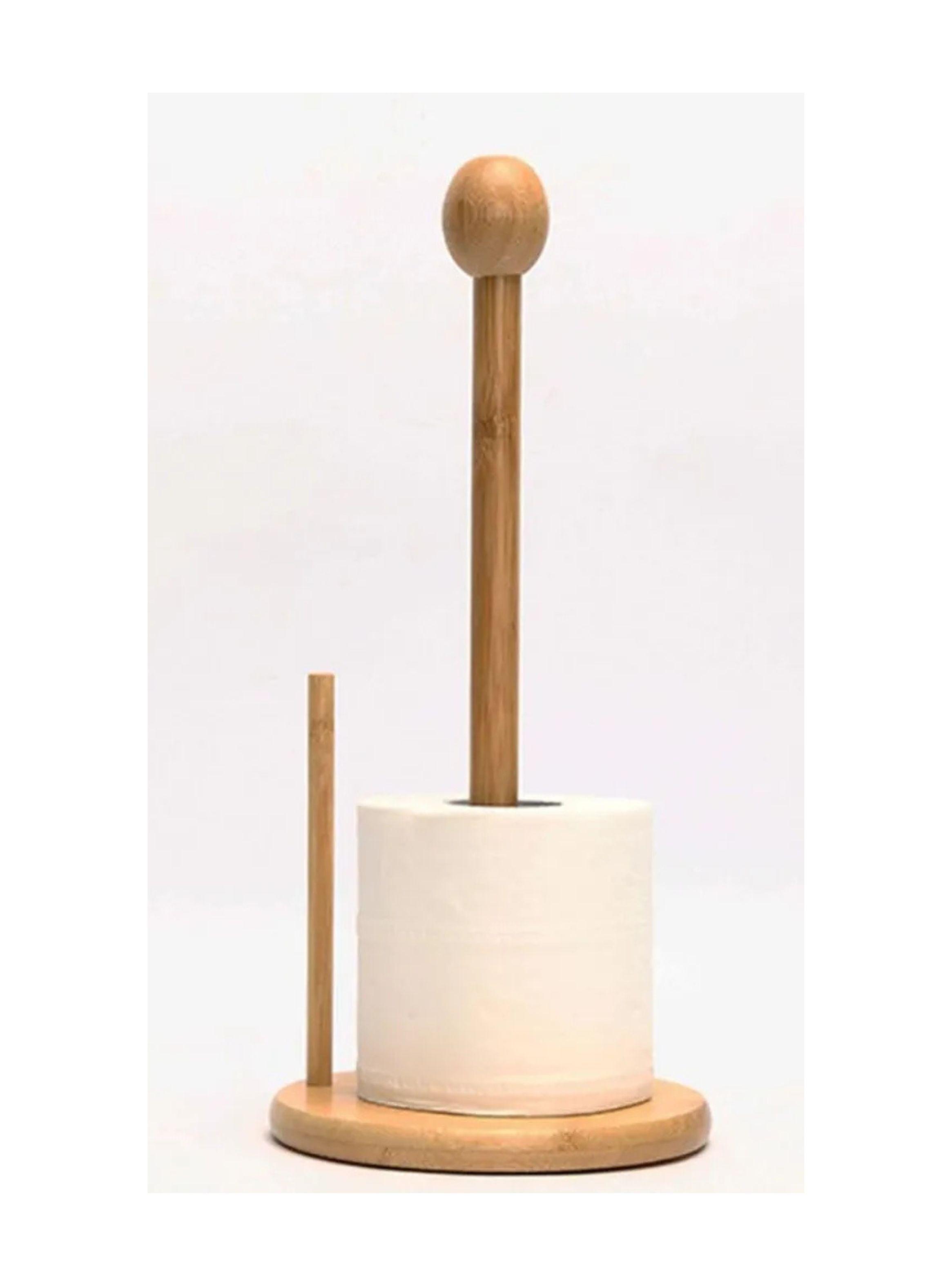 Portarrollos De Cocina Madera Bambú Soporte Toalla Nova 30x15cm-3