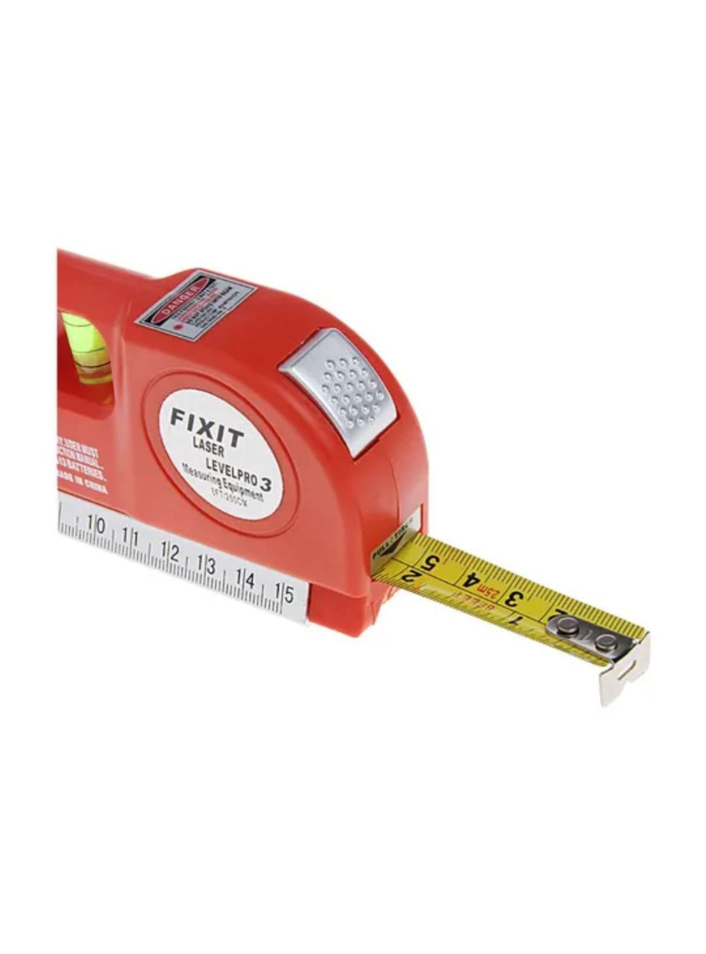 Nivelador Cinta Métrica Laser 4 En 1 Medidor Herramienta Rojo-3