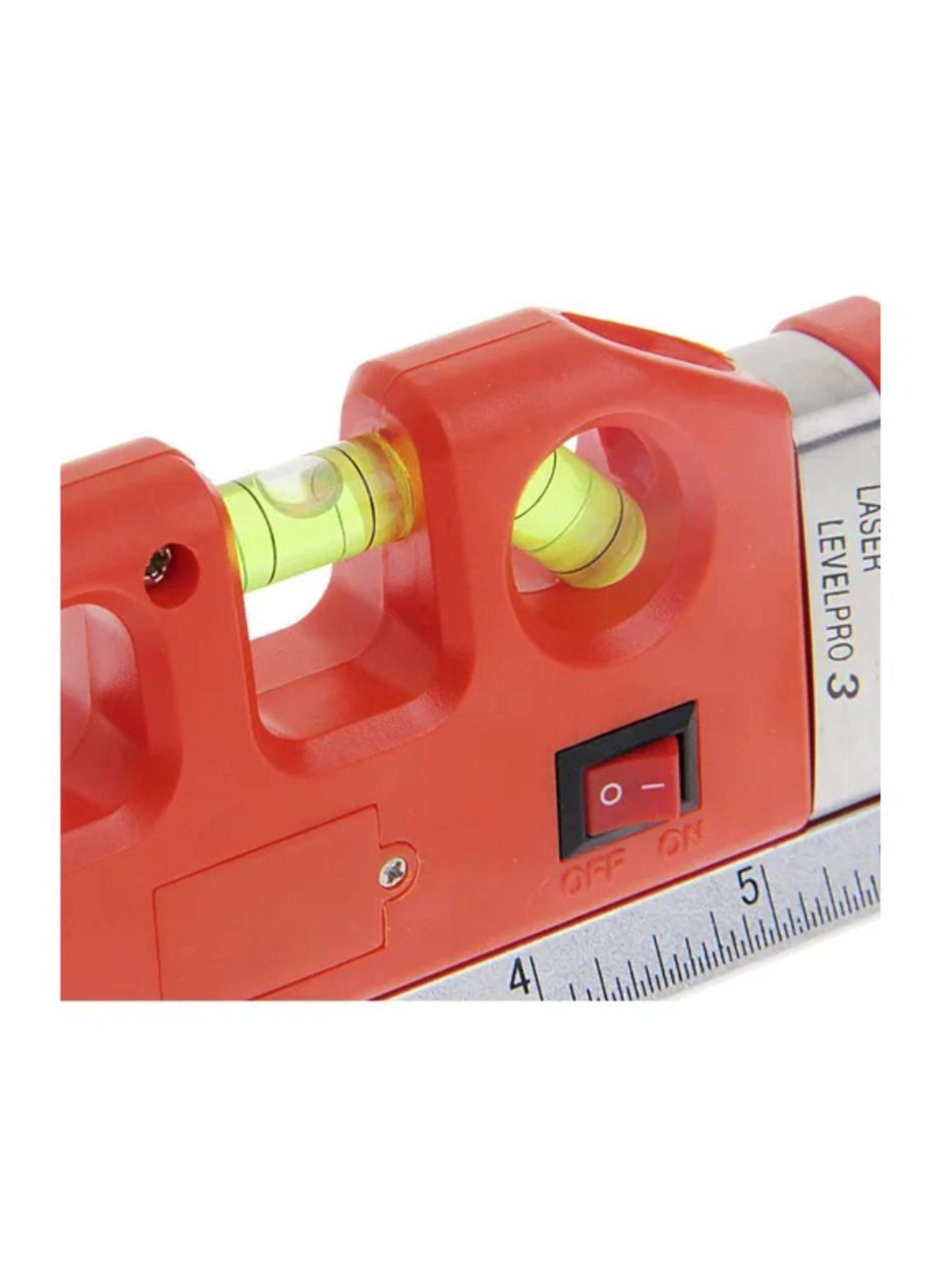 Nivelador Cinta Métrica Laser 4 En 1 Medidor Herramienta Rojo-4