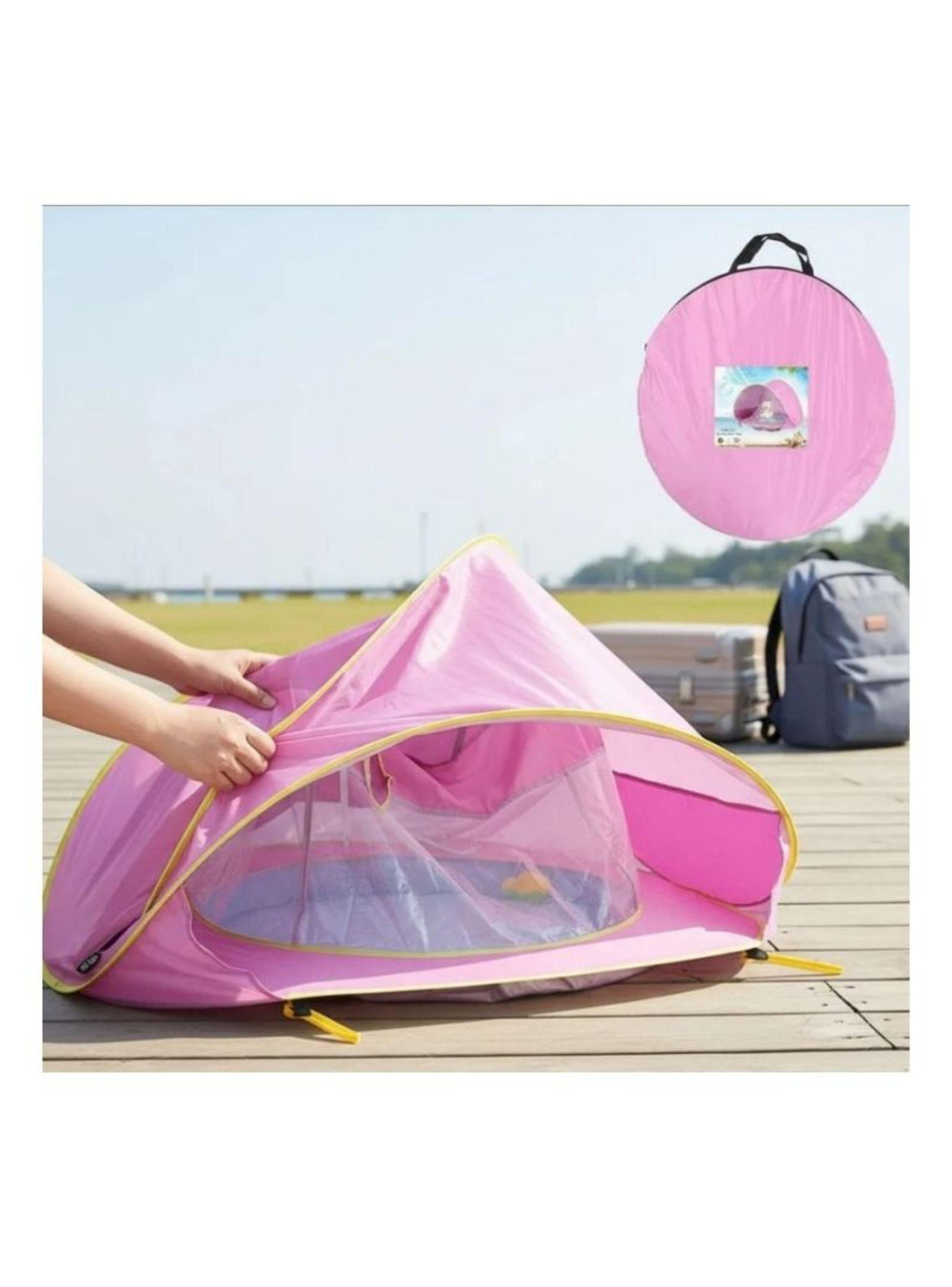 Carpa Niños Piscina Plegable Playa Verano Color Rosa-3