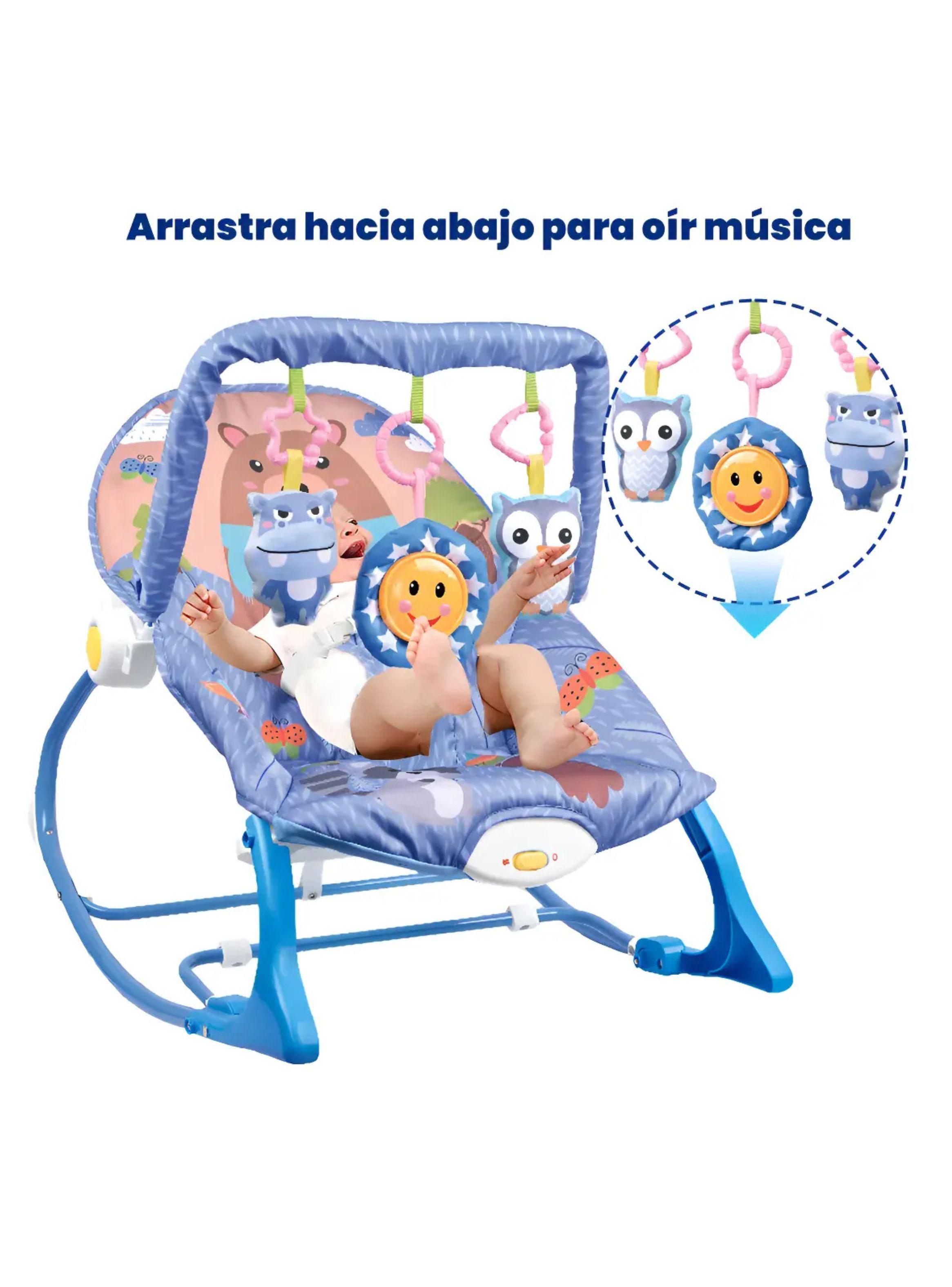 Silla Nido Mecedora para Bebés y Niños con Barra de Juguetes Desmontable-2
