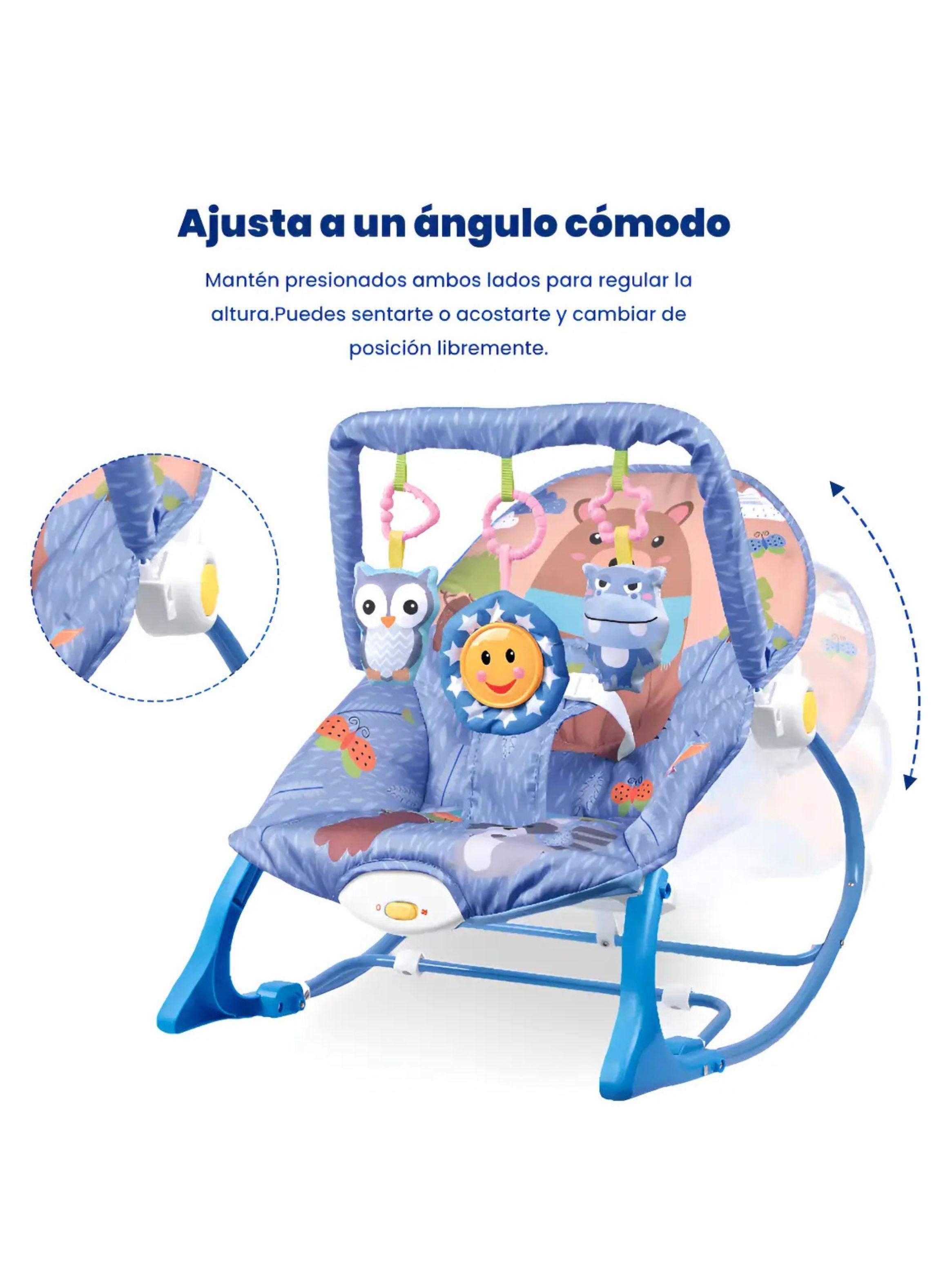 Silla Nido Mecedora para Bebés y Niños con Barra de Juguetes Desmontable-3