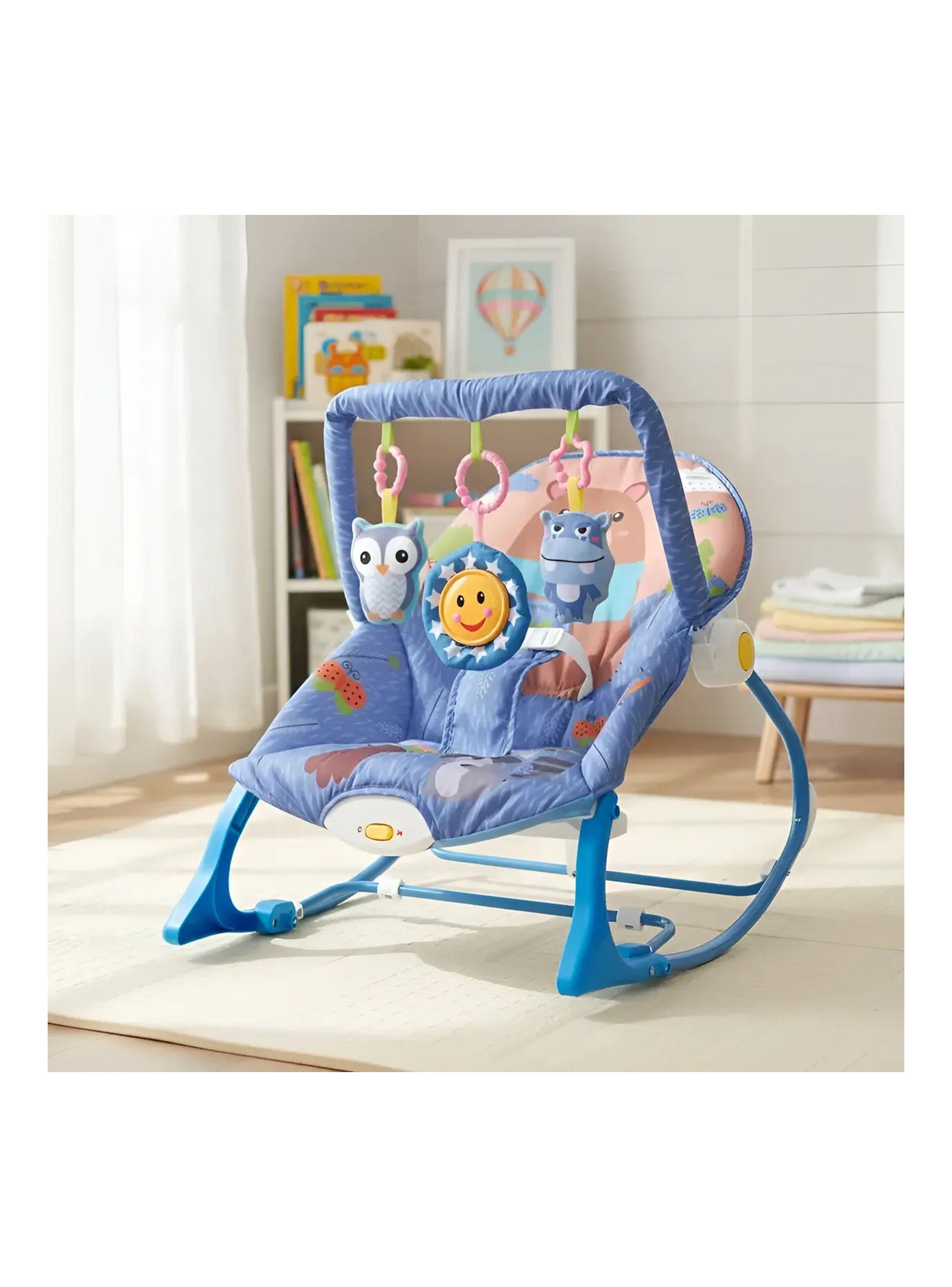 Silla Nido Mecedora para Bebés y Niños con Barra de Juguetes Desmontable-4