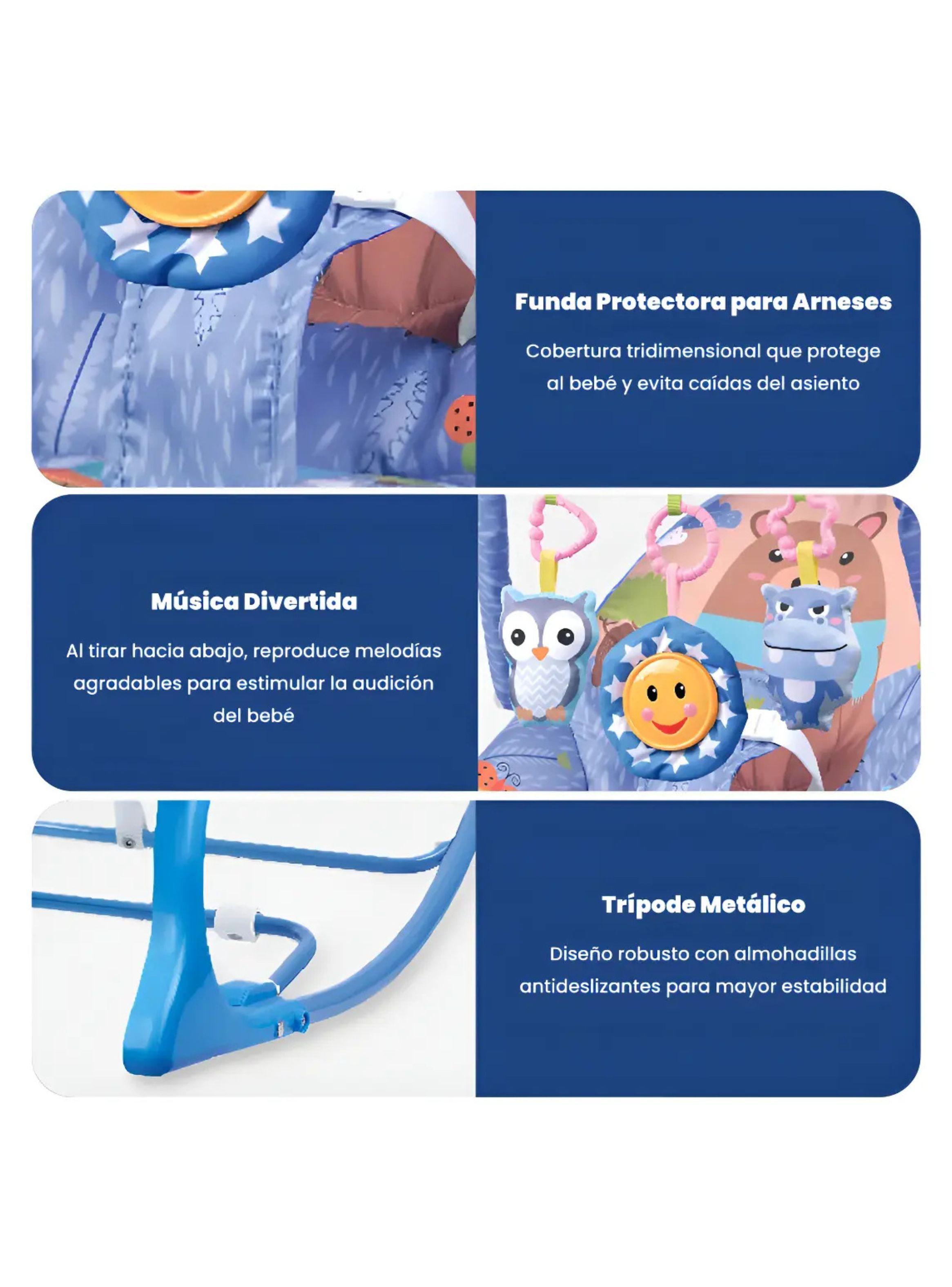 Silla Nido Mecedora para Bebés y Niños con Barra de Juguetes Desmontable-5