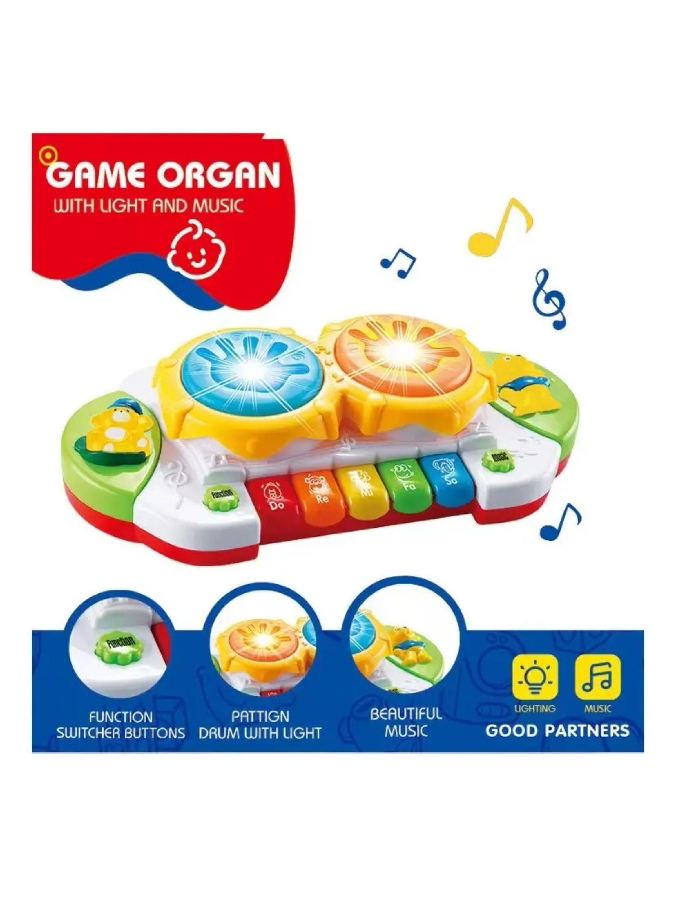 Juguete Piano y Tambor Musical Interactivo con Luces y Sonido para Bebés-2