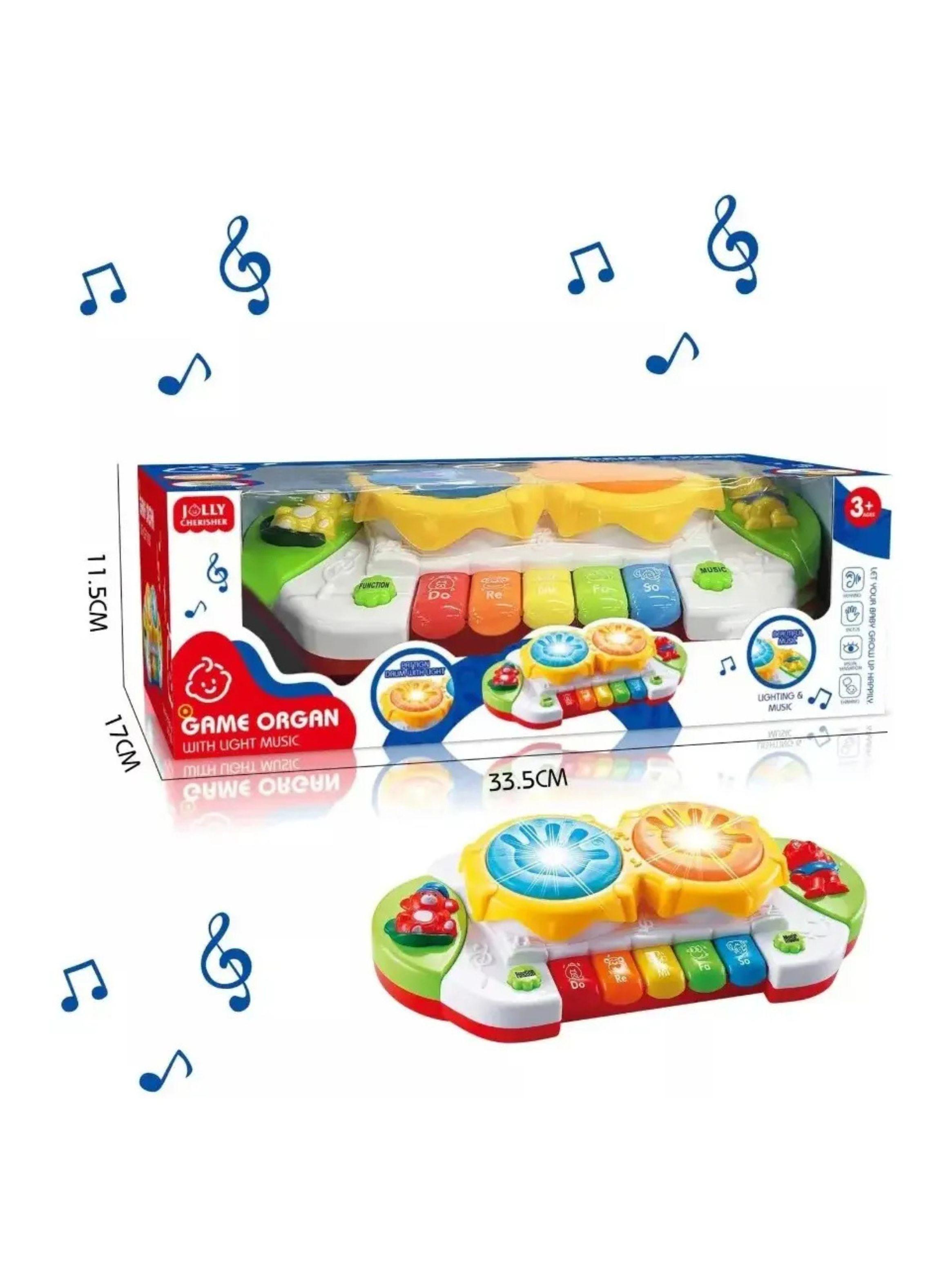 Juguete Piano y Tambor Musical Interactivo con Luces y Sonido para Bebés-3