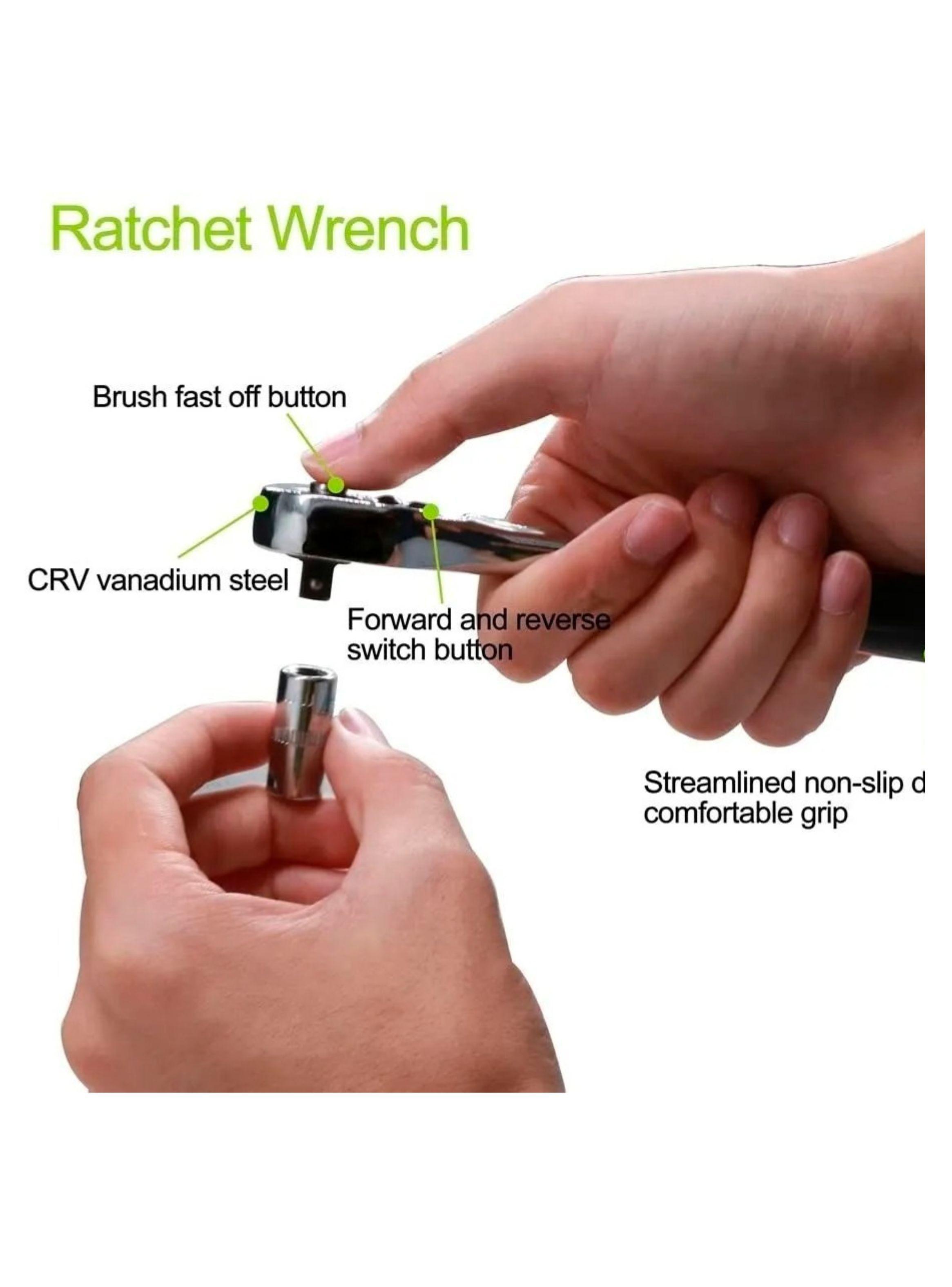 Caja De Herramientas Dados Ratchet 46 Piezas 1/4"-3