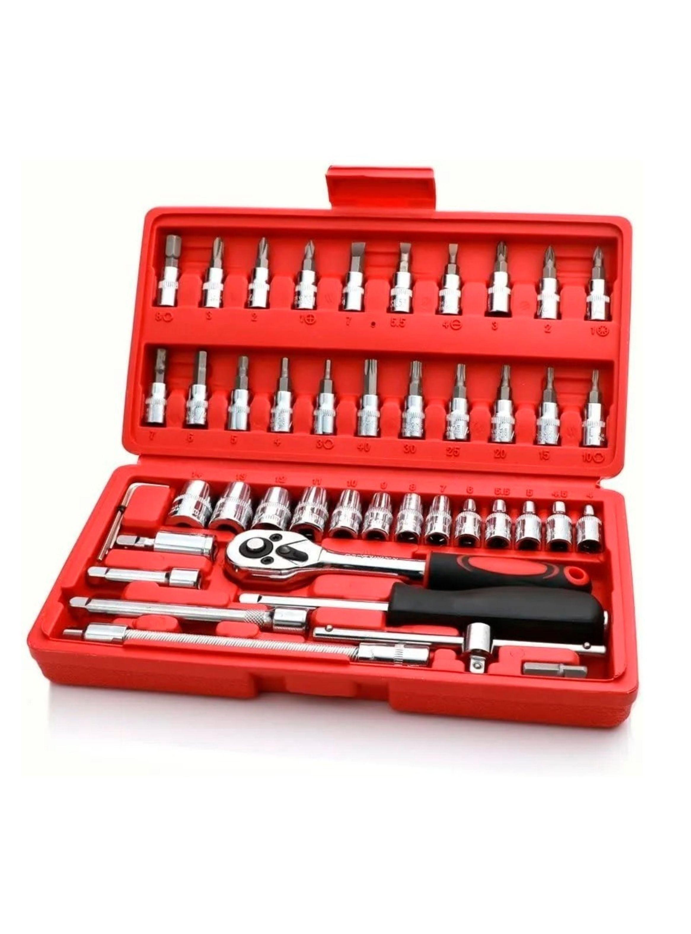 Caja De Herramientas Dados Ratchet 46 Piezas 1/4"-5