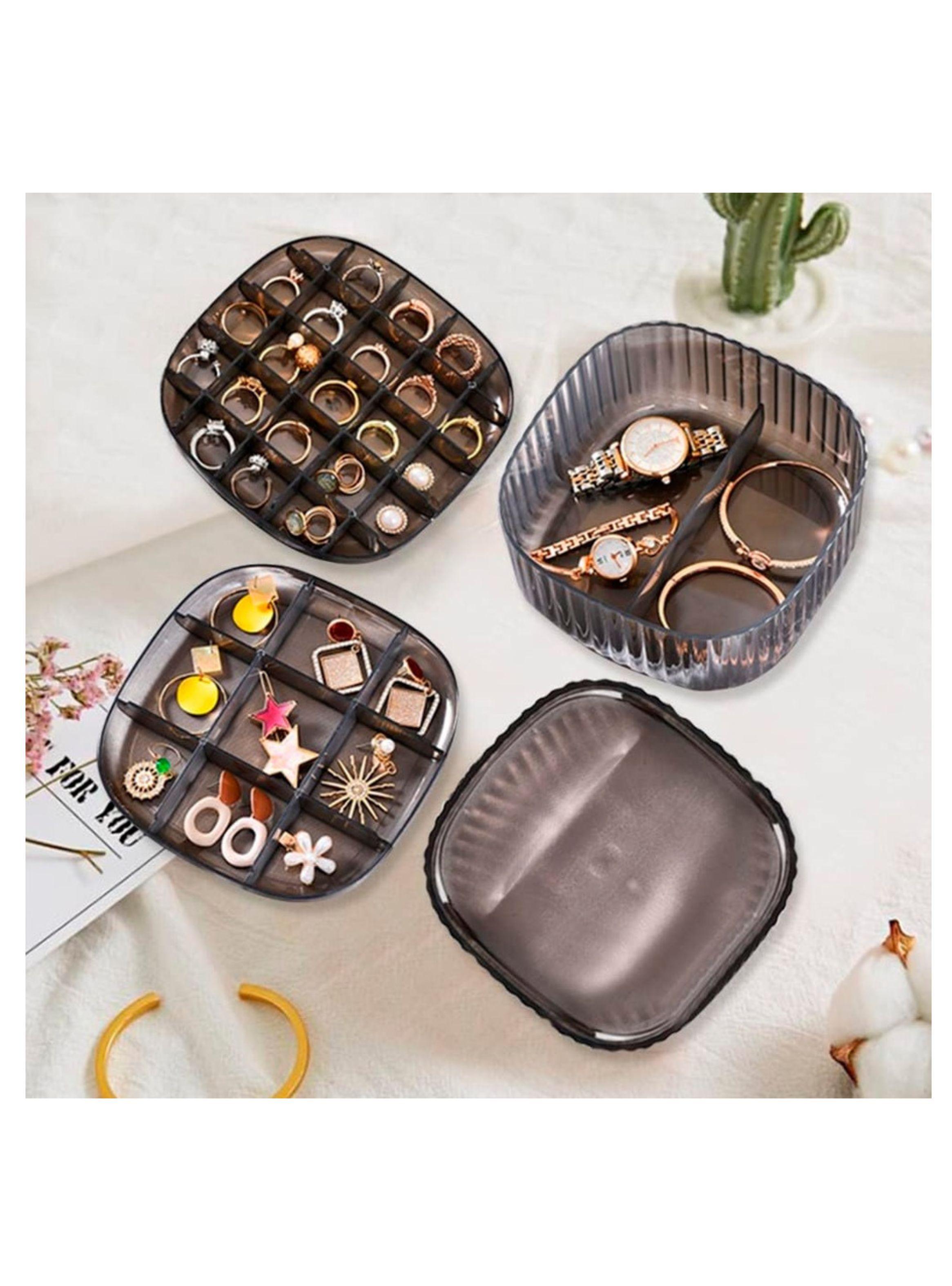 Organizador De Joyero De 3 Capas Con Cubierta Transparente-3