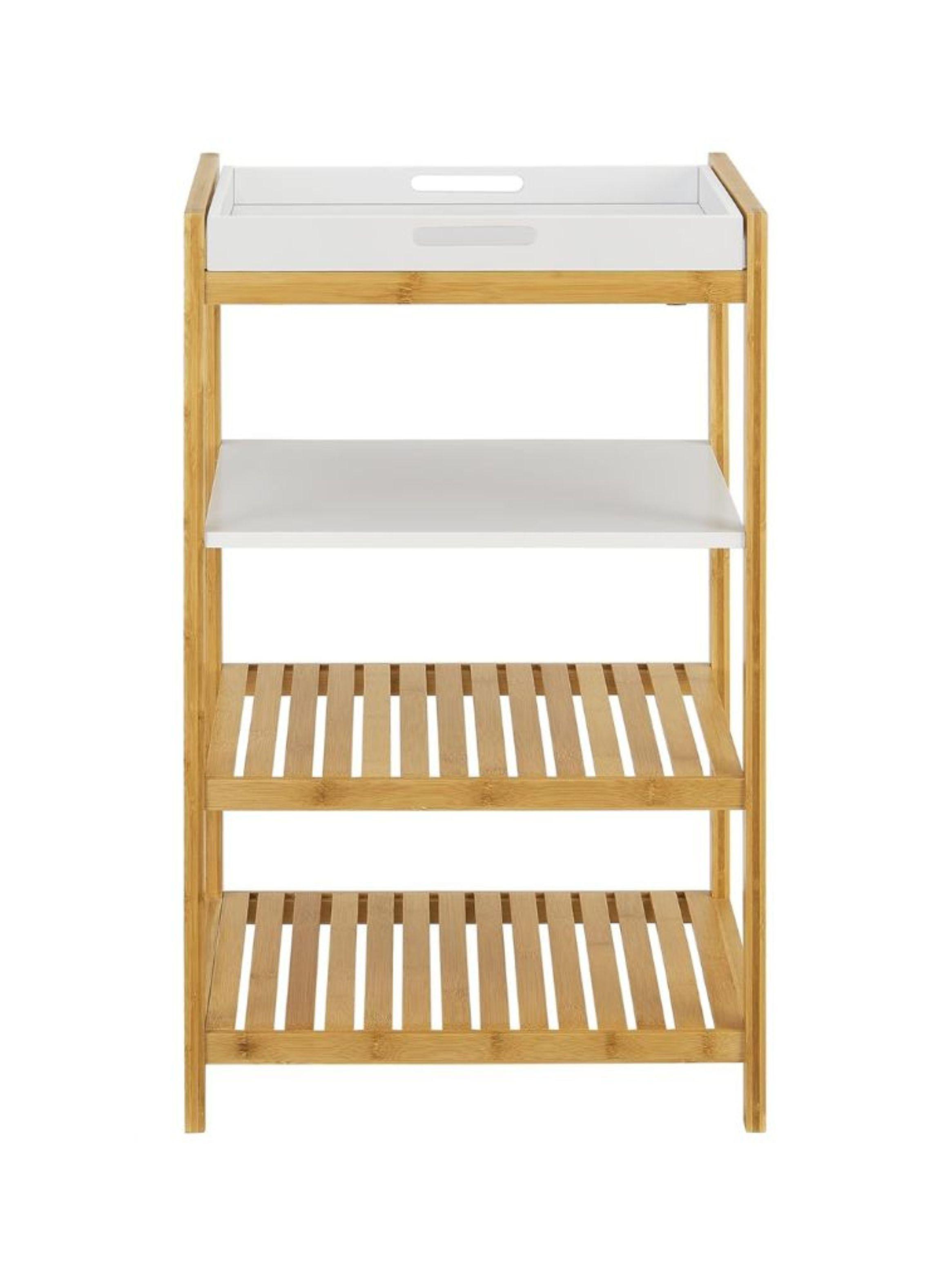 Estante De Almacenamiento 4 Niveles Bambú Bandeja Extraibe-2