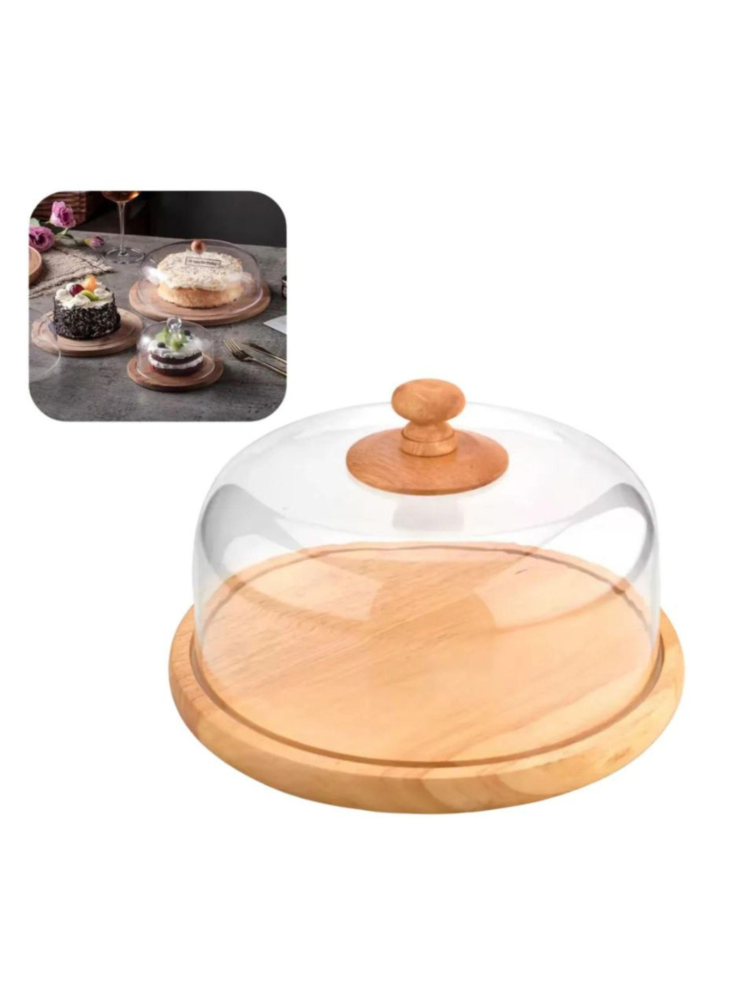 Bandeja De Bambú Con Tapa Cubre Alimentos Eco Redondo 25x25 cm-2