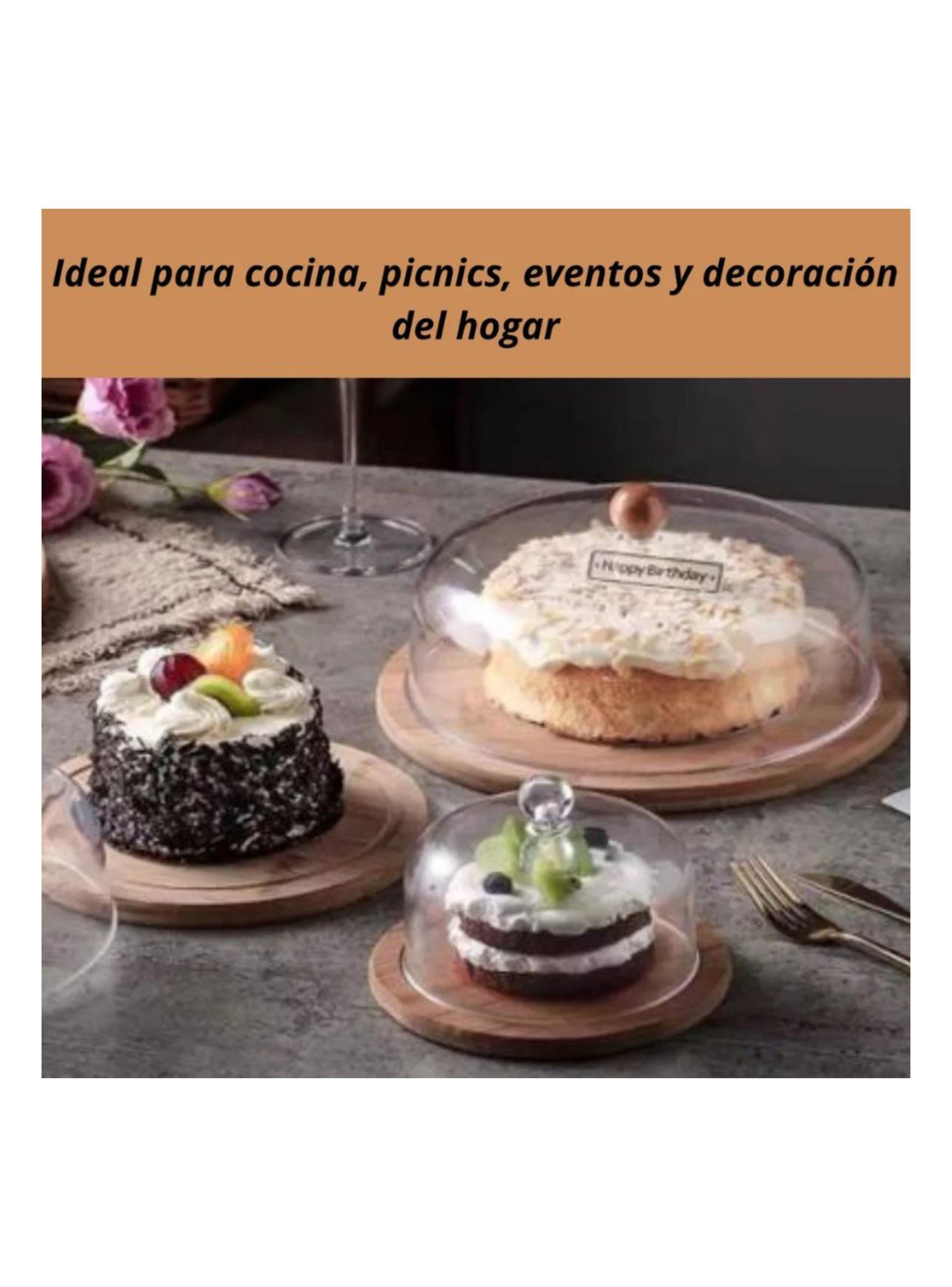 Bandeja De Bambú Con Tapa Cubre Alimentos Eco Redondo 25x25 cm-3