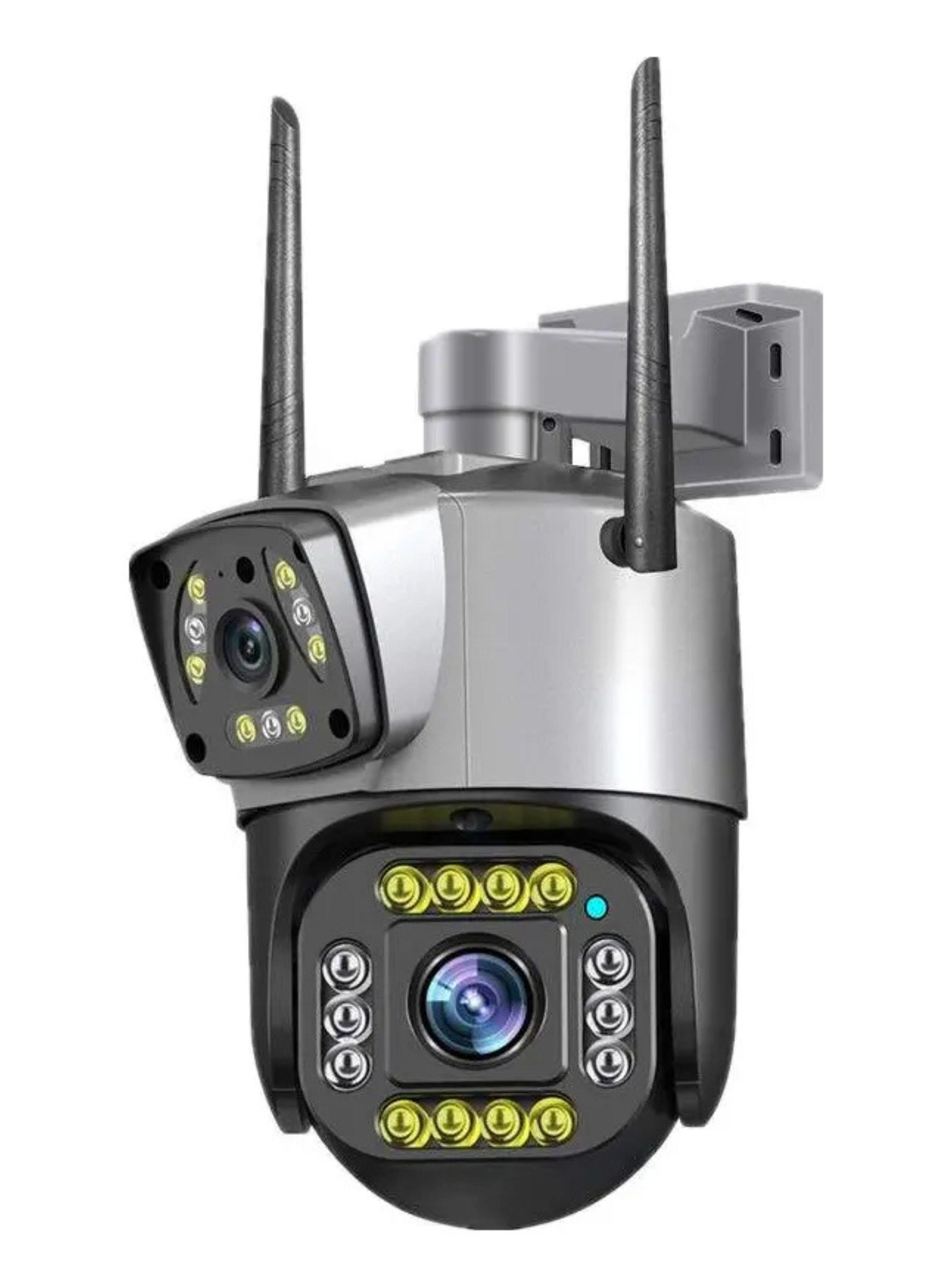 Cámara Seguridad Exterior Doble Lente Wifi IP PTZ 4MP 355° Full Color-0