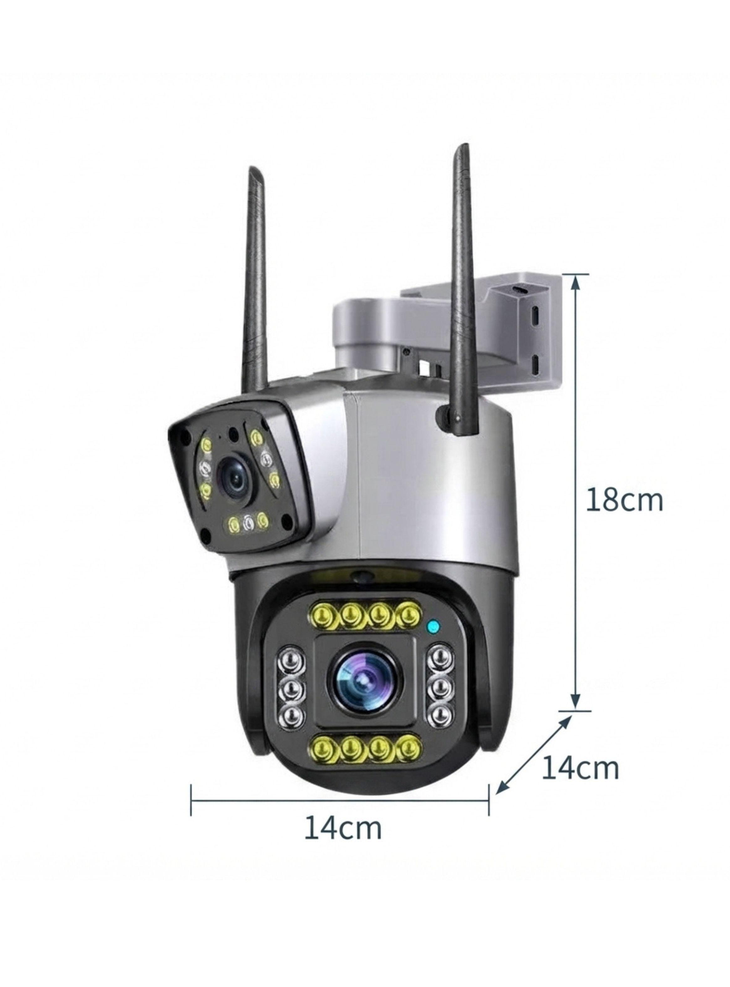 Cámara Seguridad Exterior Doble Lente Wifi IP PTZ 4MP 355° Full Color-1