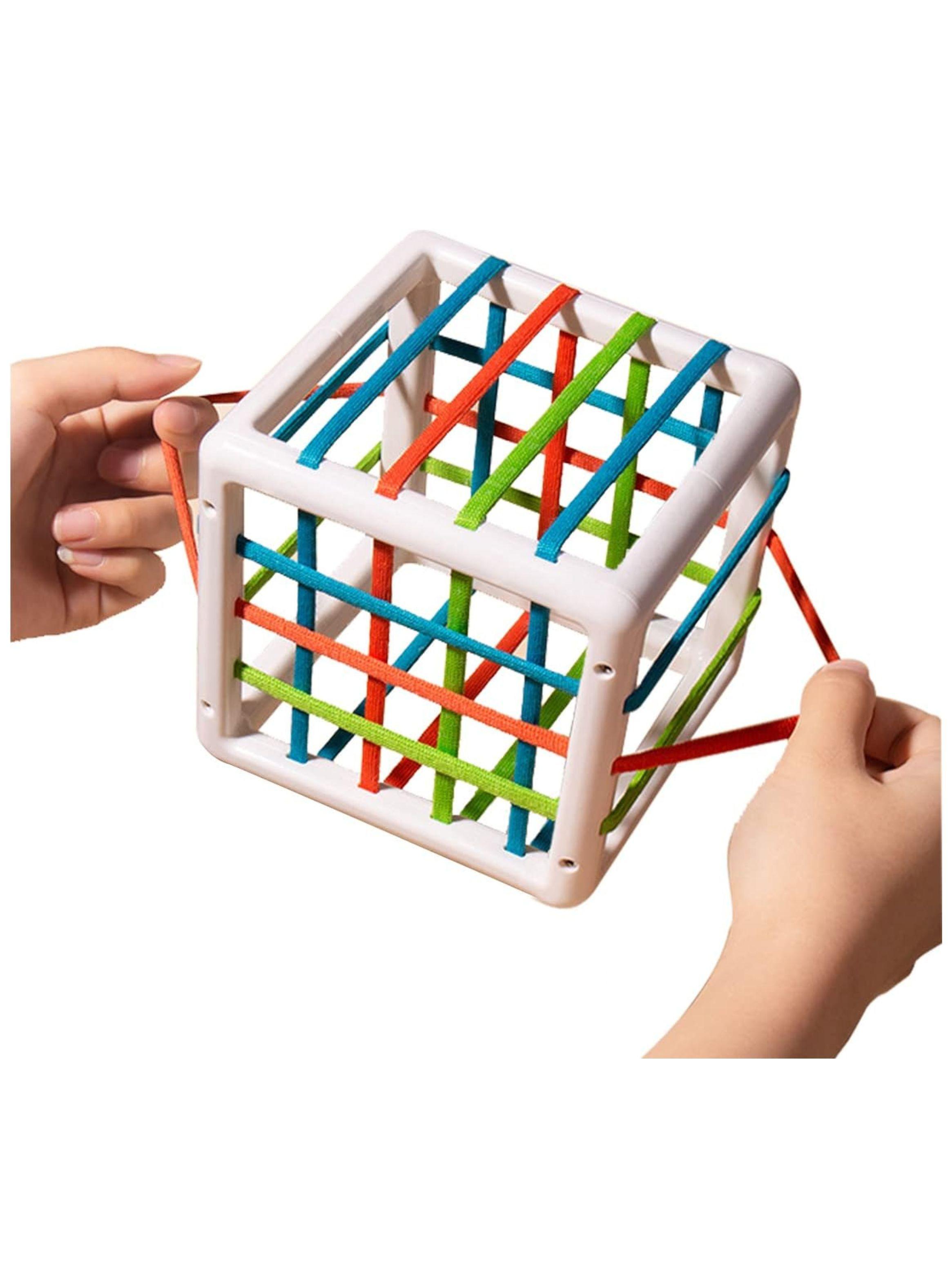 Cubo Didáctico Sensorial de Frutas con Cuerdas Elásticas-2
