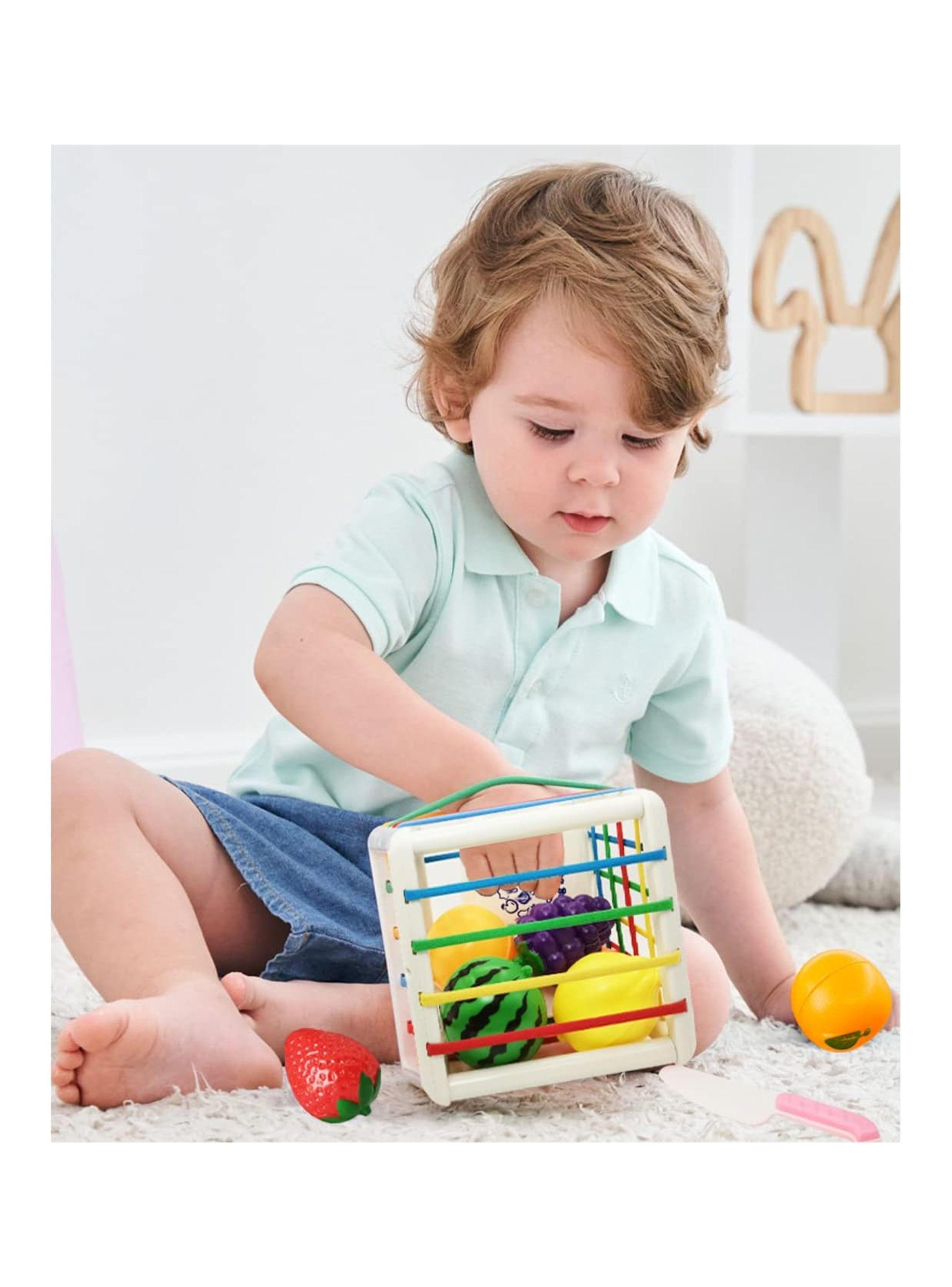 Cubo Didáctico Sensorial de Frutas con Cuerdas Elásticas-3