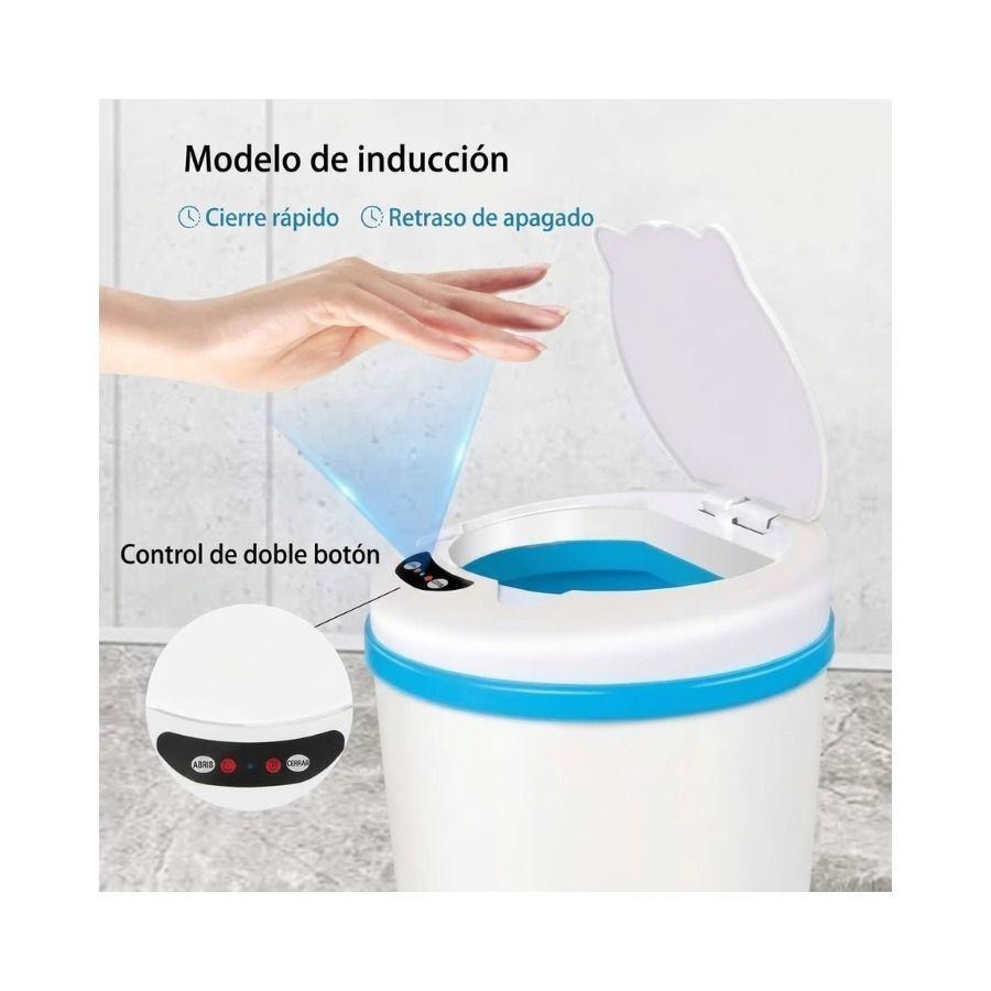 Papelera Inteligente Sin Contacto Sensor Autom tico Pl stico 10 Litros Blanca-2