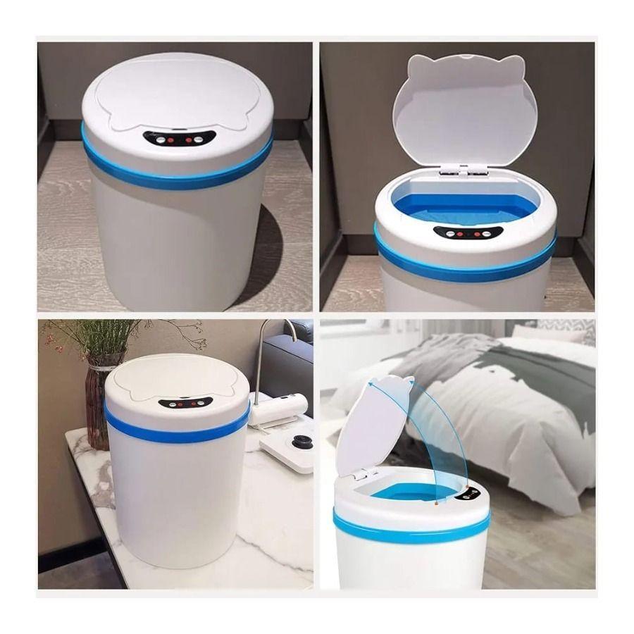 Papelera Inteligente Sin Contacto Sensor Autom tico Pl stico 10 Litros Blanca-3