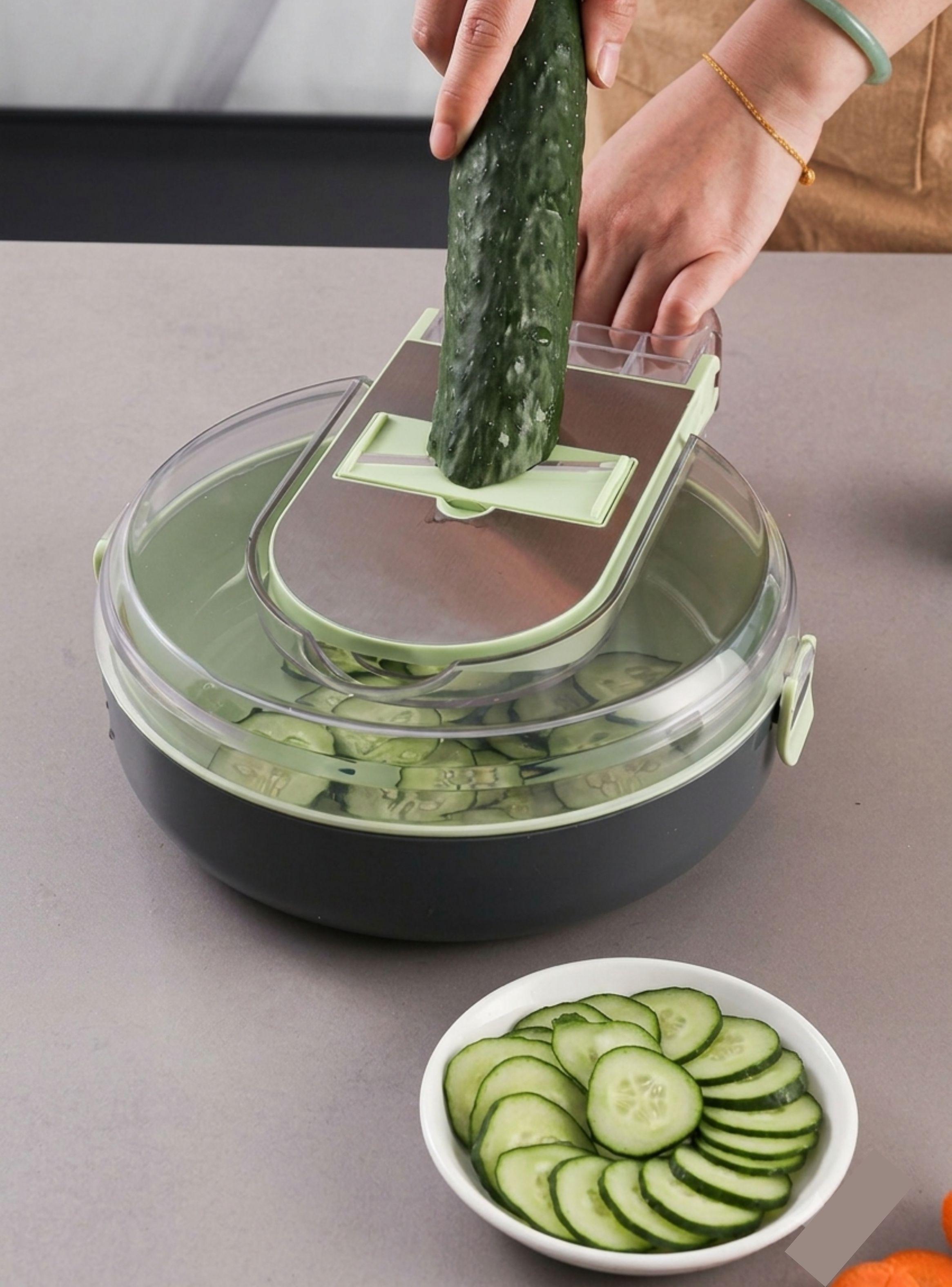 Cortador De Verduras Multifuncional 9 En 1 Con Drenaje -4