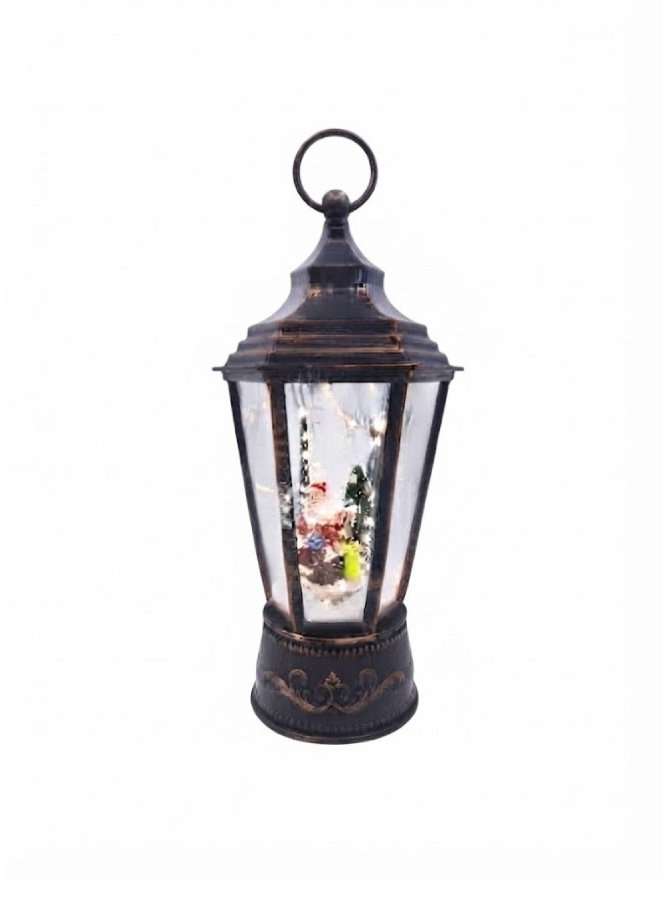  Linterna Navideña Decorativa Con Figura Interior Plástico Y Resina 14cm-0