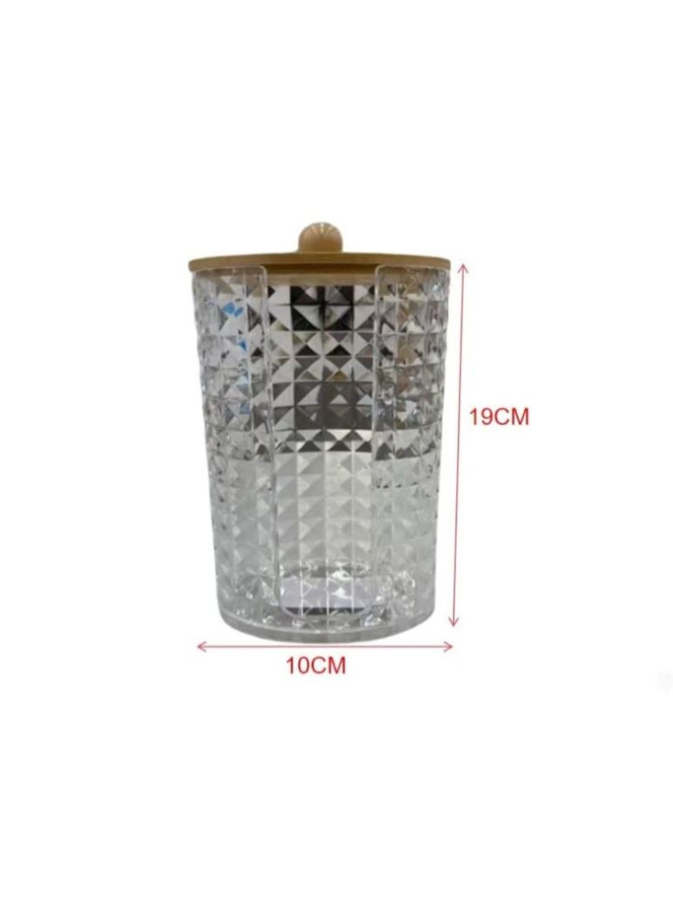 Organizador Cosméticos Acrílico Transparente Tapa Cilíndrico Rombos-1