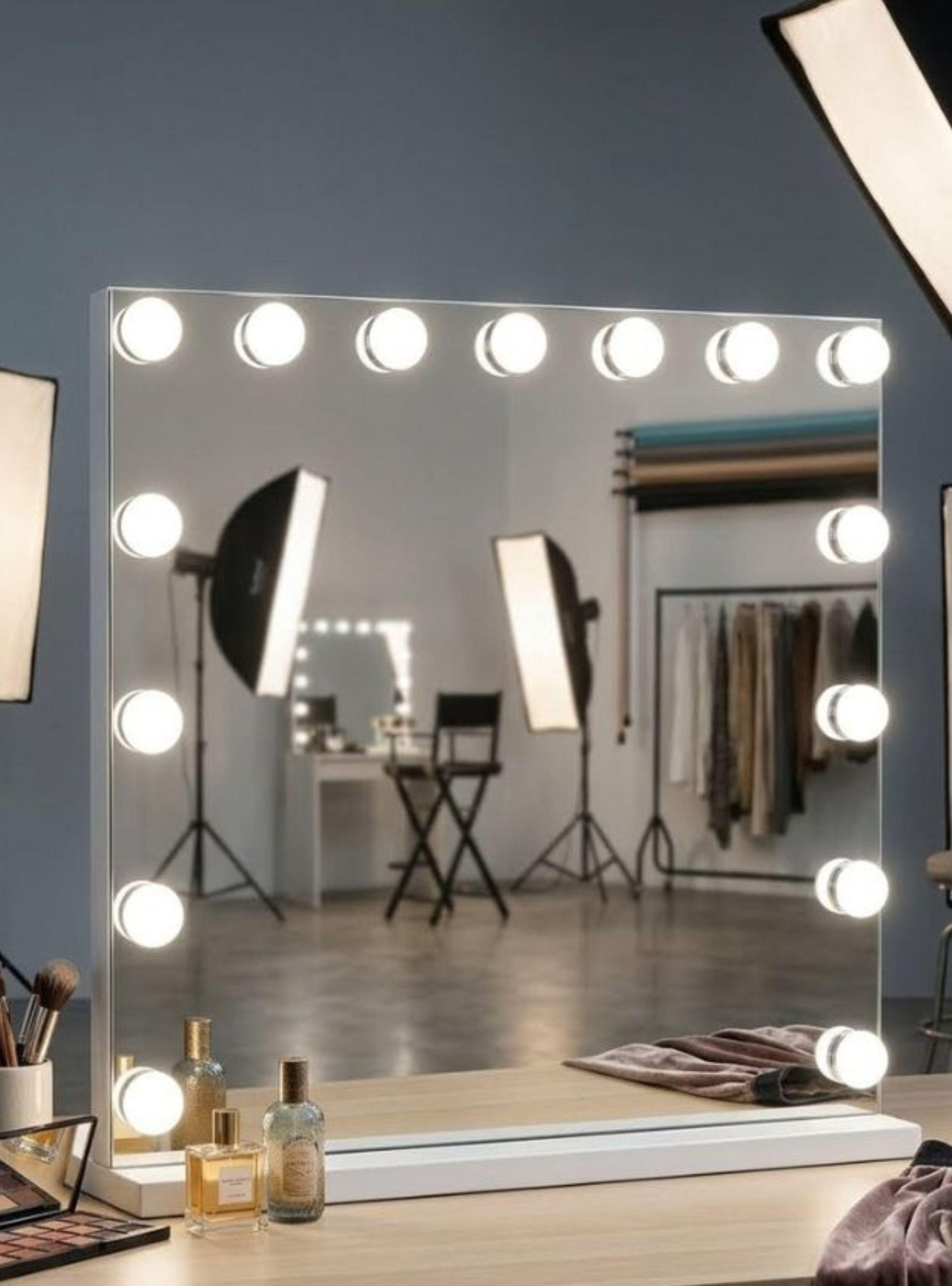 Espejo Hollywood Maquillaje 14 Luces LED Tocador Profesional Blanco-2