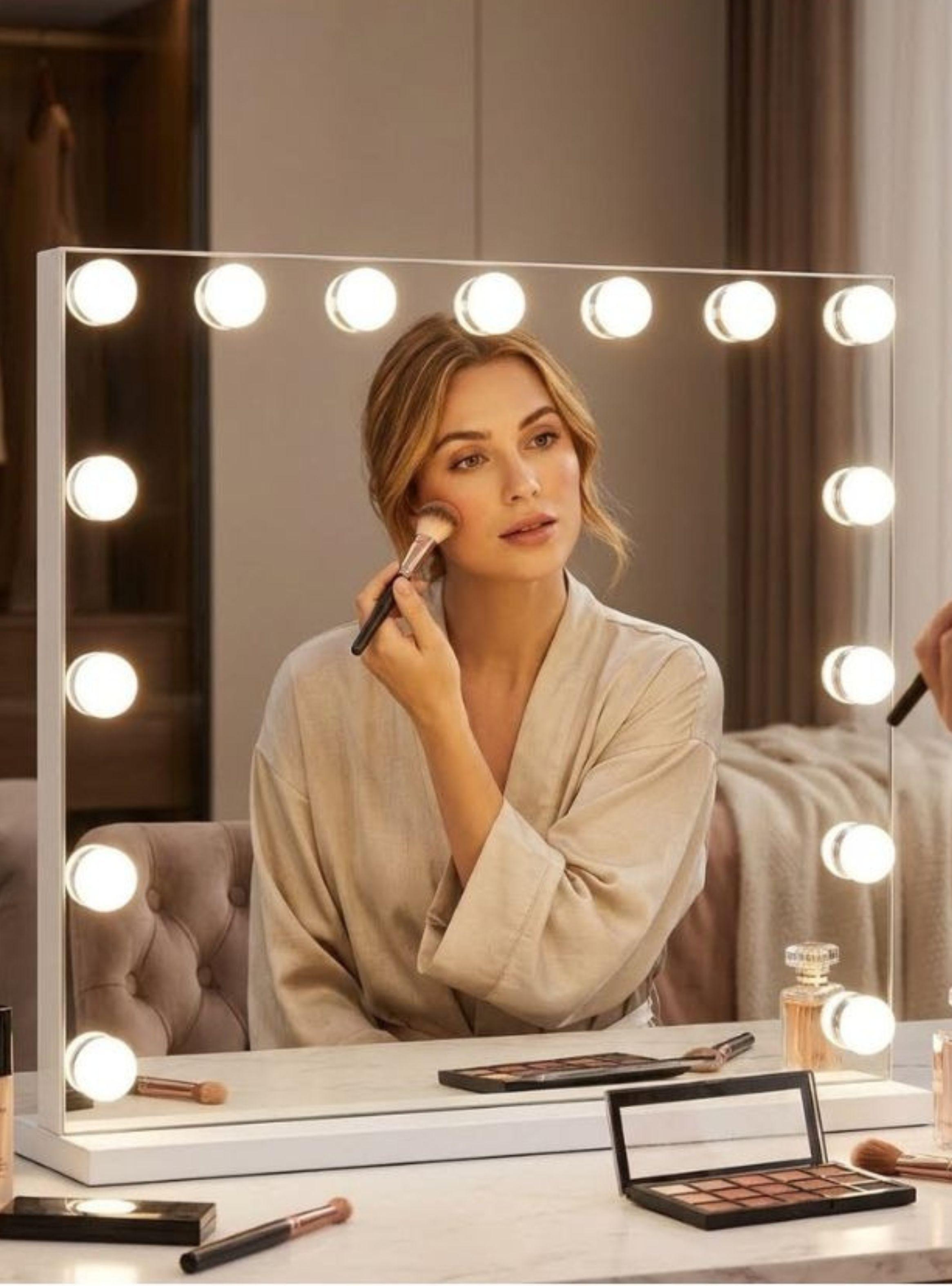 Espejo Hollywood Maquillaje 14 Luces LED Tocador Profesional Blanco-3