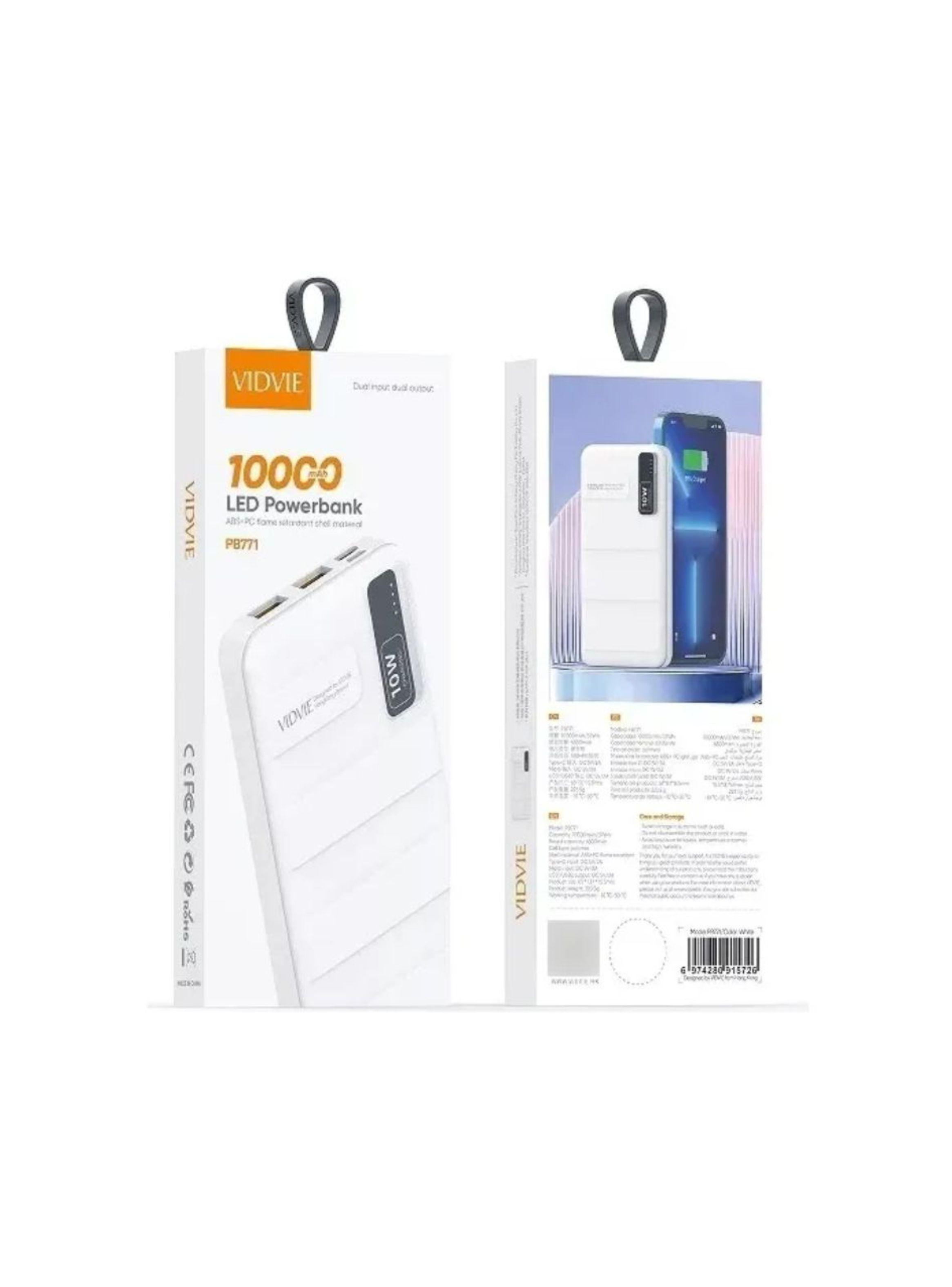 Power Bank Cargador Portatil Led 10000 mAh Vidvie-2