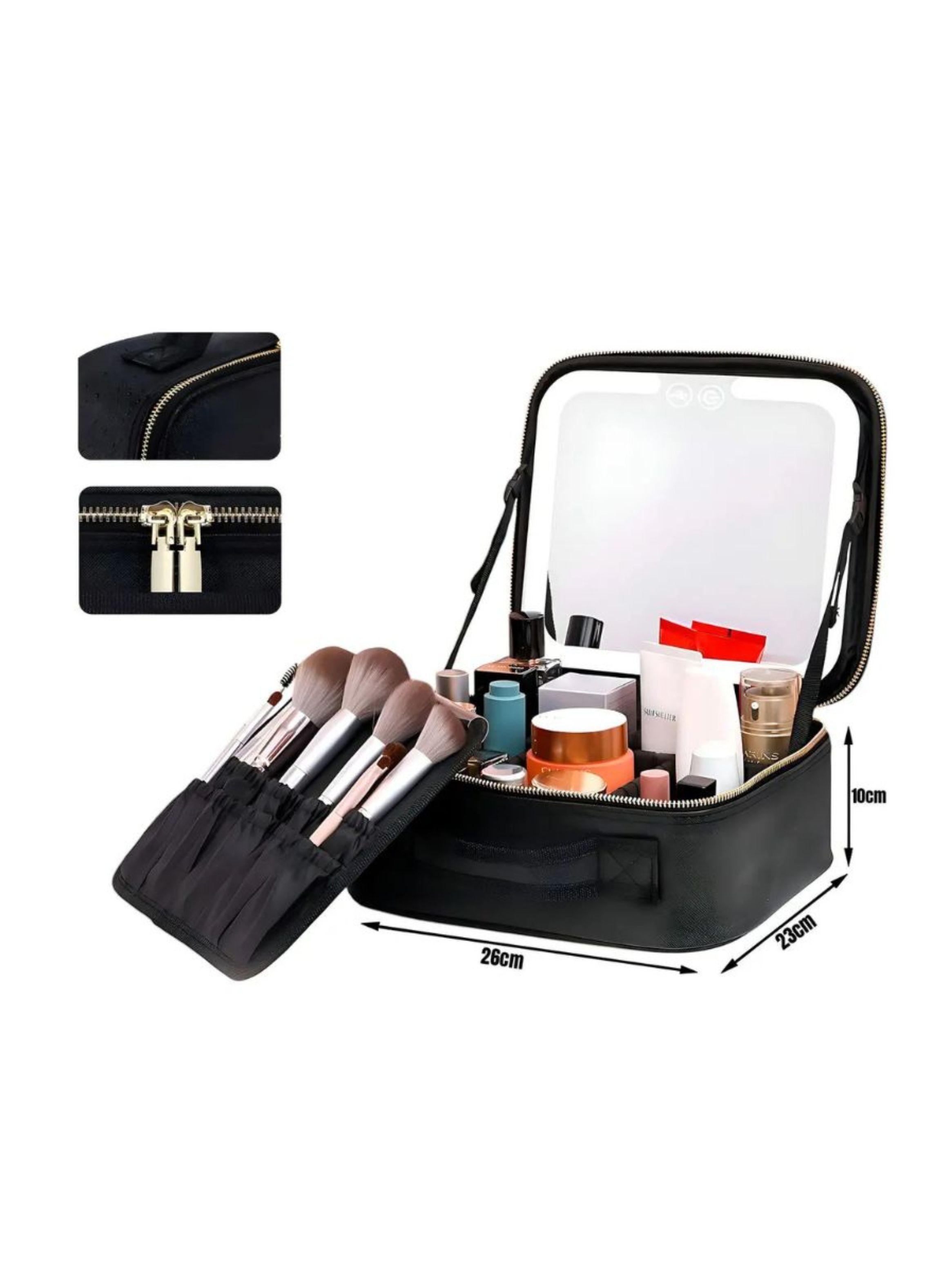 Maletin Maquillaje Con Espejo Organizador Led Portatil-3
