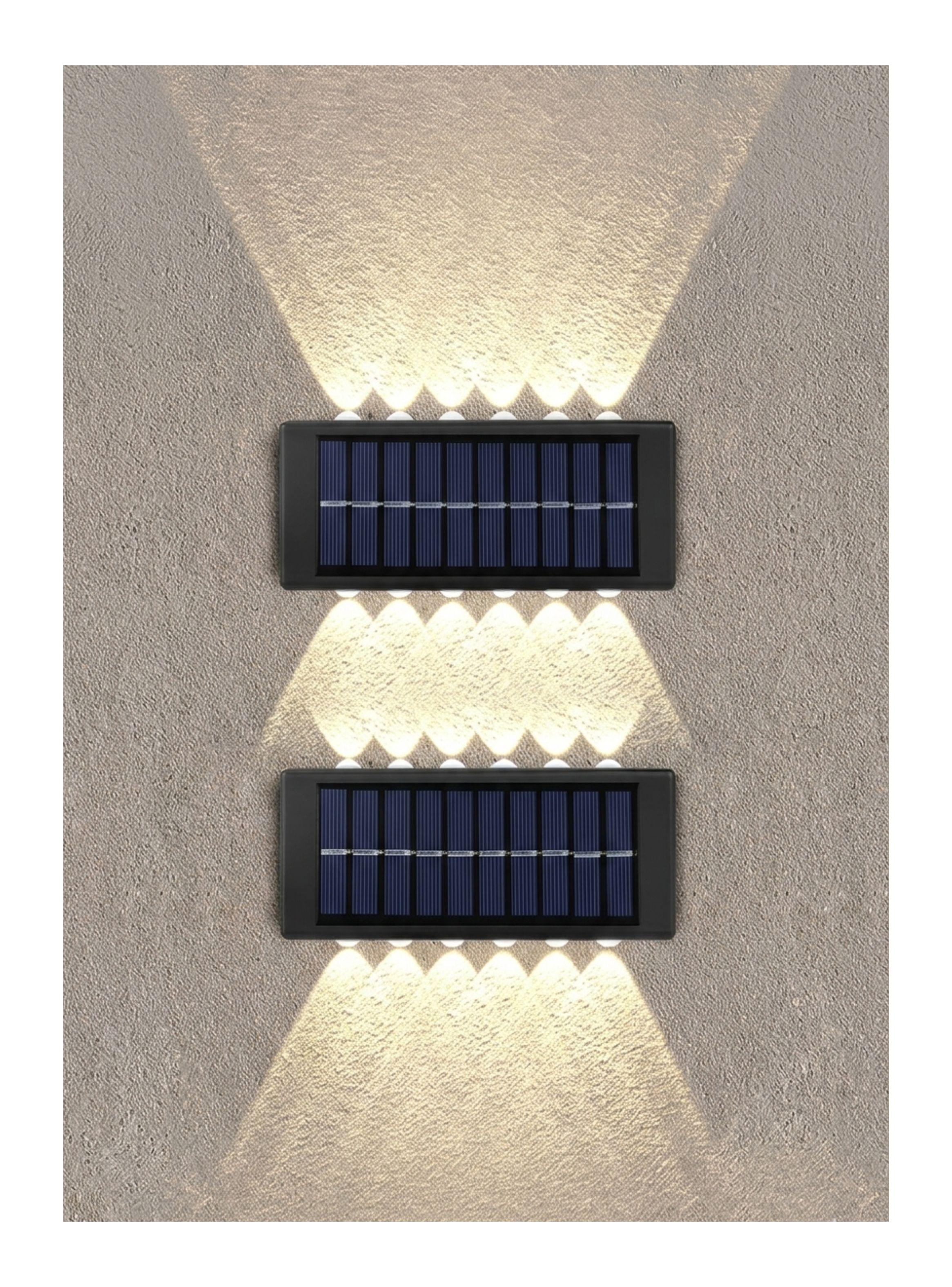 Lampara Solar Pared Exterior 12 Led Pack 2 Unidades-3