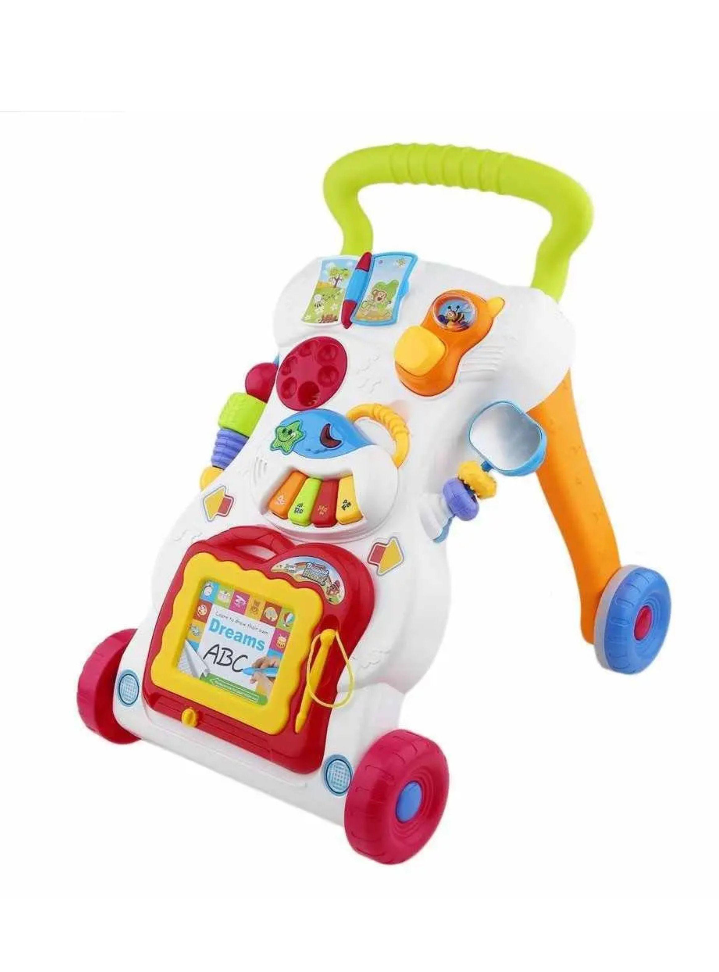 Andador Caminador Musical 2 en 1 Didáctico con Pizarra Mágica y Piano para Bebé-0