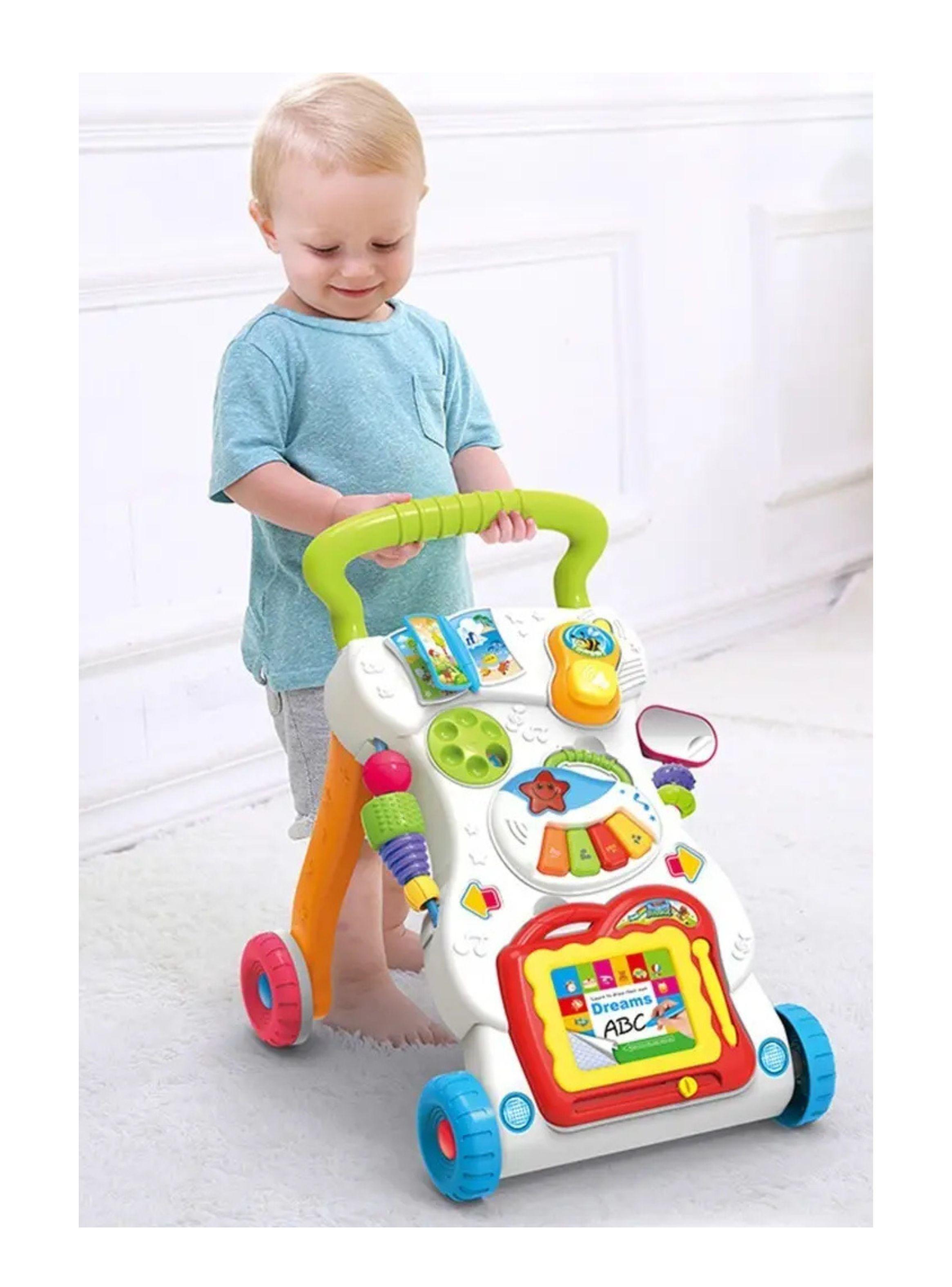 Andador Caminador Musical 2 en 1 Didáctico con Pizarra Mágica y Piano para Bebé-1