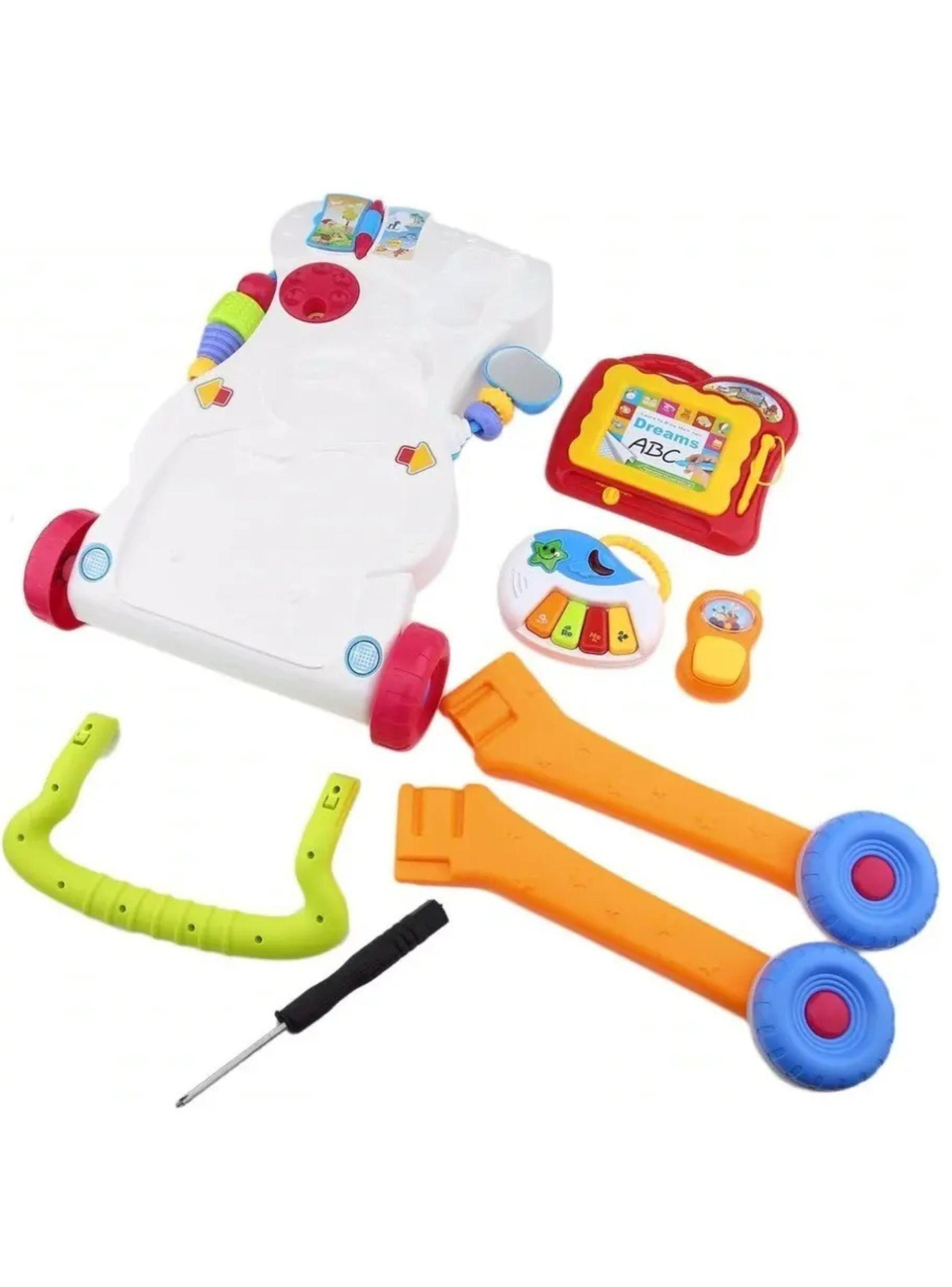 Andador Caminador Musical 2 en 1 Didáctico con Pizarra Mágica y Piano para Bebé-2