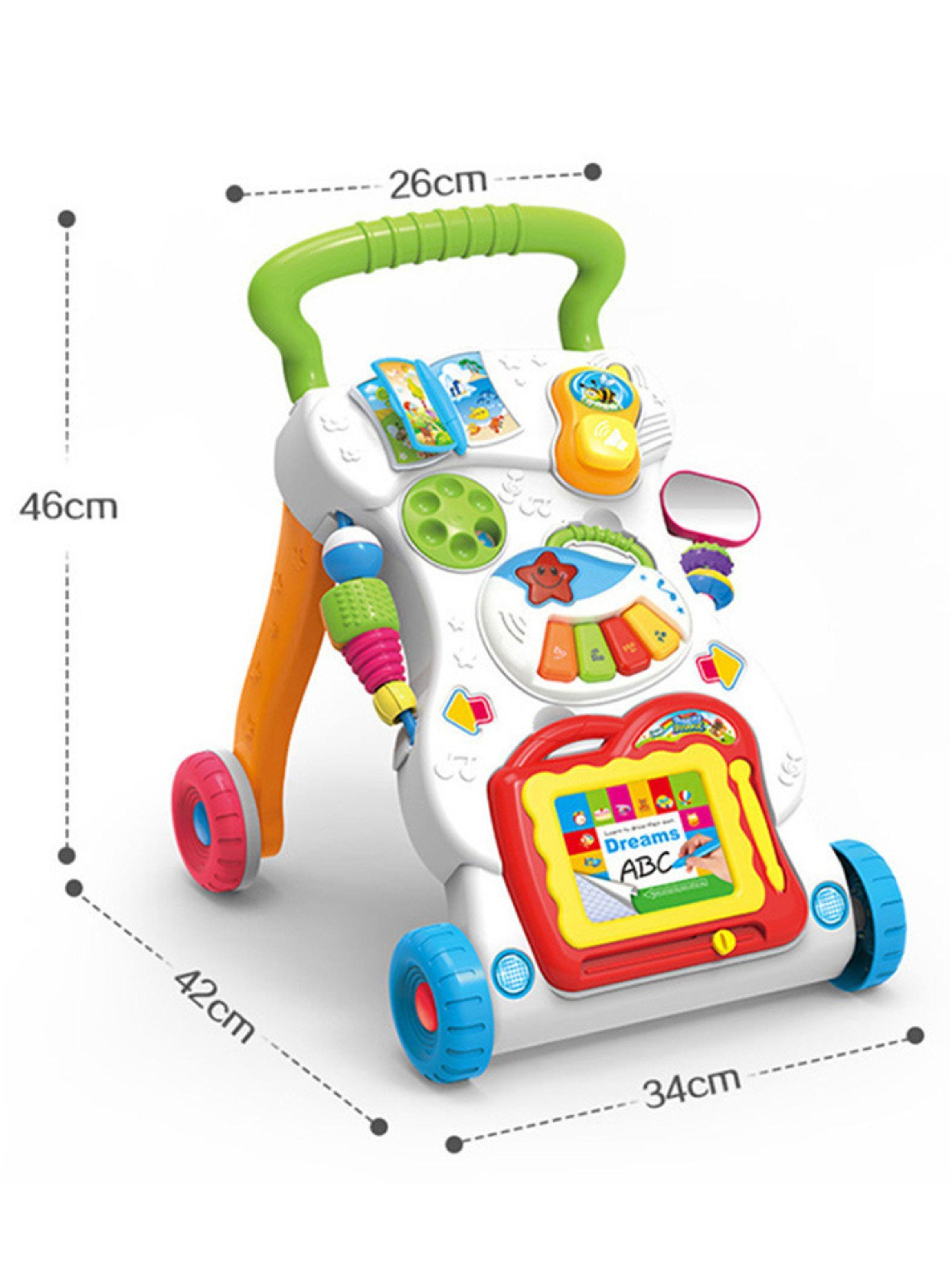 Andador Caminador Musical 2 en 1 Didáctico con Pizarra Mágica y Piano para Bebé-5
