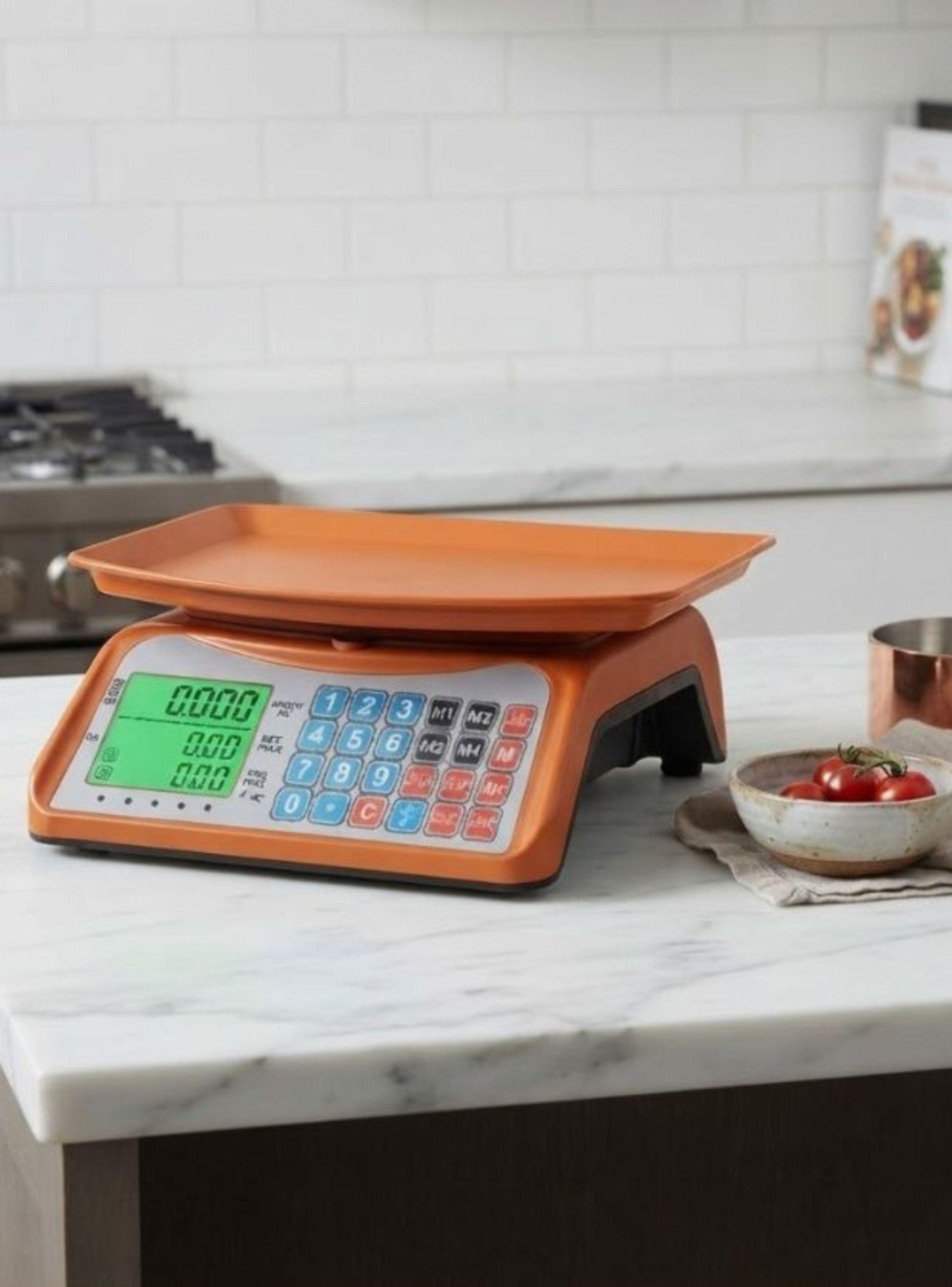  Balanza Digital Comercial 40kg Recargable Con Pantalla LCD Naranja-1