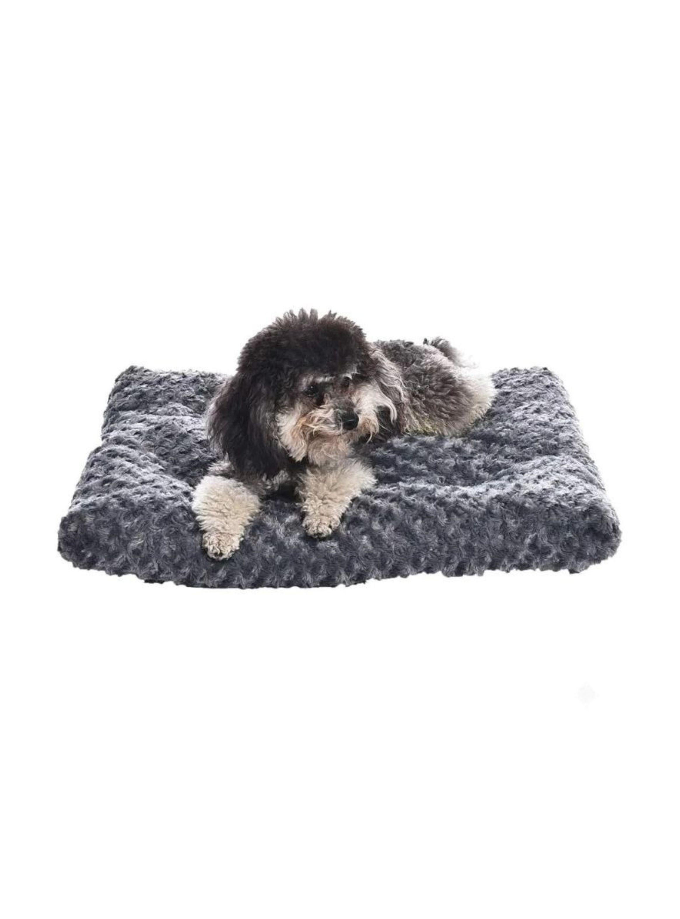 Cama Mascota Perro Gato Peluche Suave Lavable Gris 74x53x8-1